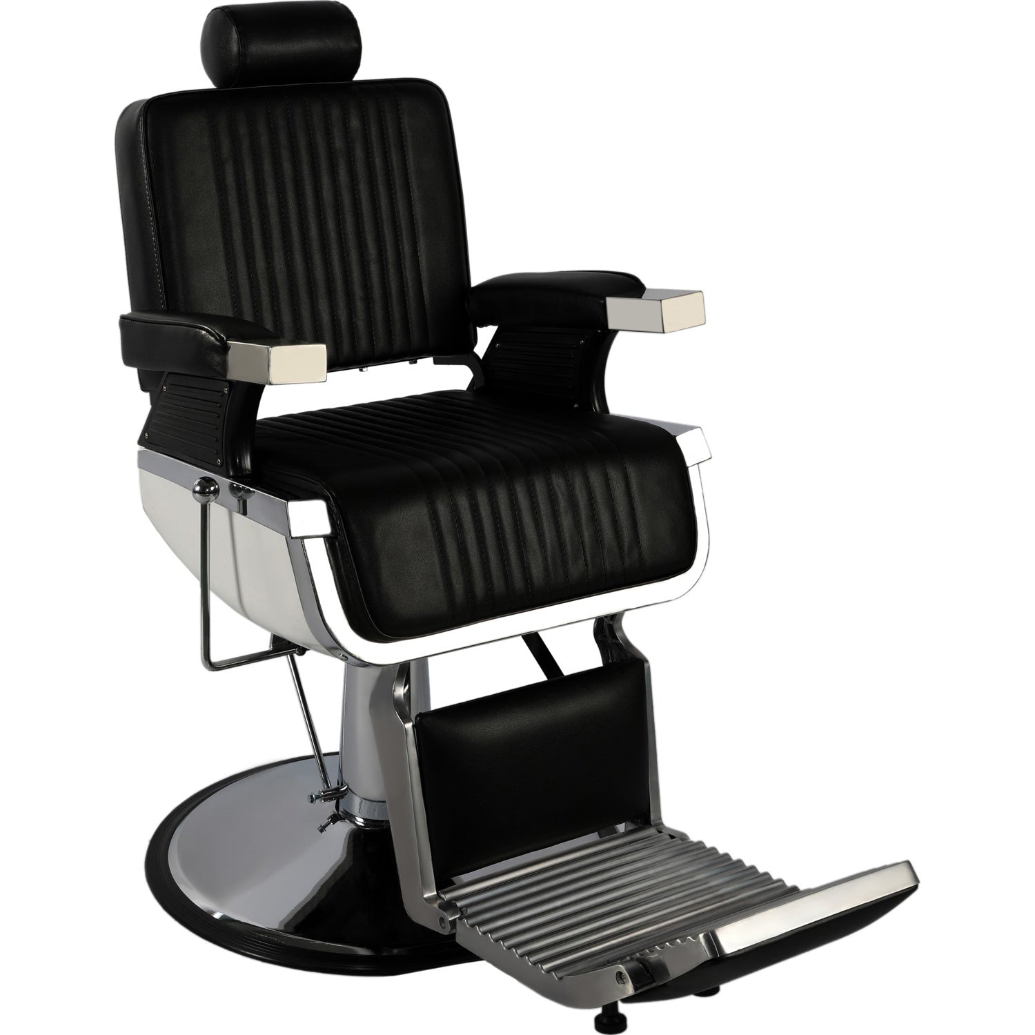 Sillón Barberia Silla Reclinable Premium Giro 360° Neumática negro