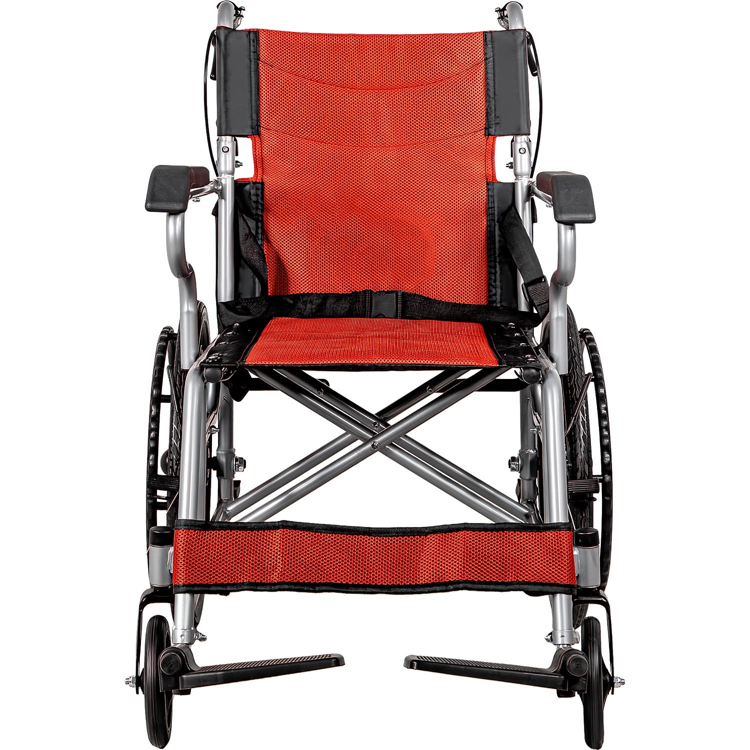 Silla Ruedas Plegable Aluminio Ligera Todo Terreno Premium Color Rojo