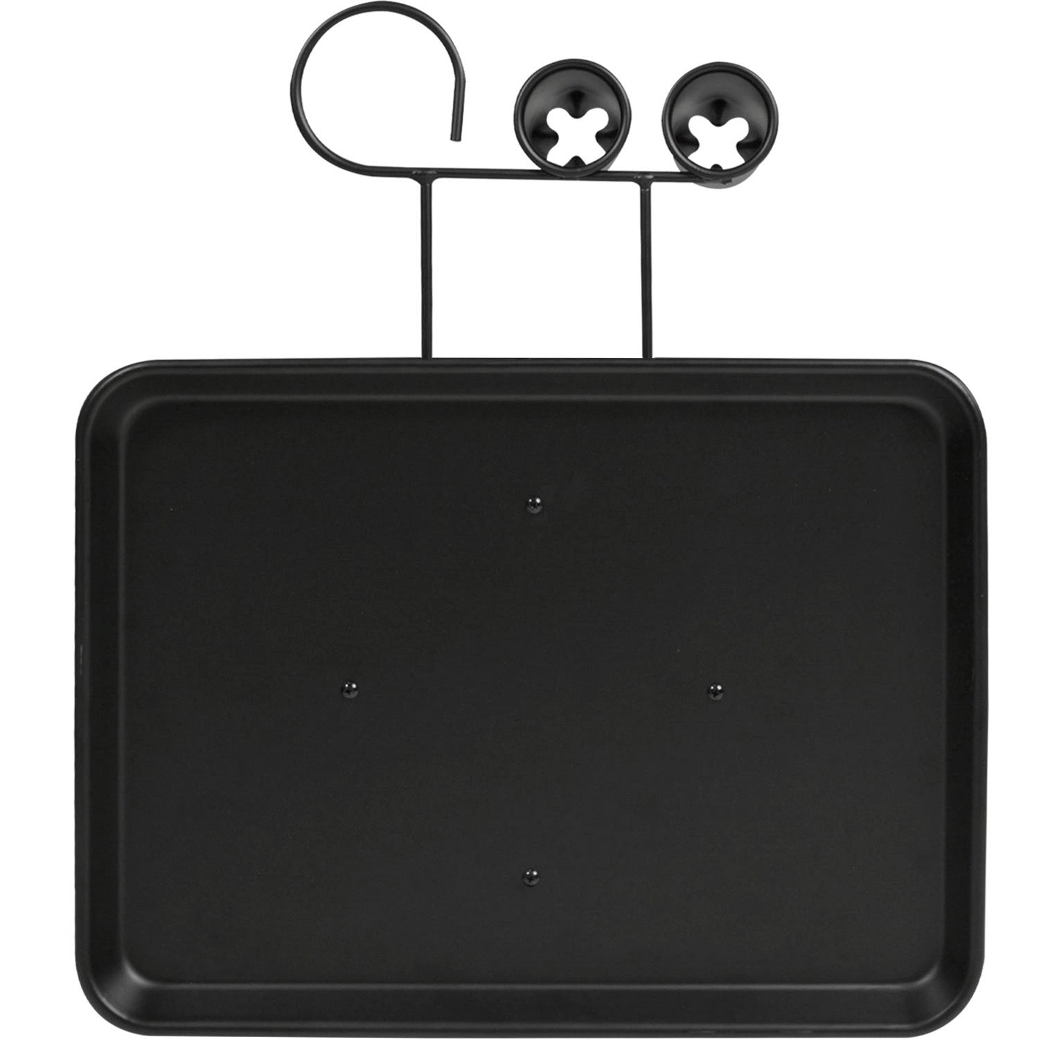 Mesa Auxiliar Estetica Soportes Laterales Mueble Spa Barberia Color Negro