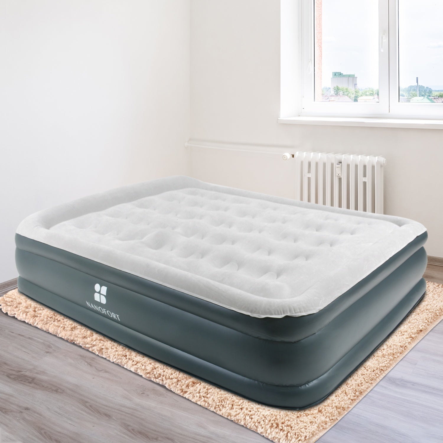 Colchon Inflable Queen Size con Bomba Integrada - Rapido Inflado