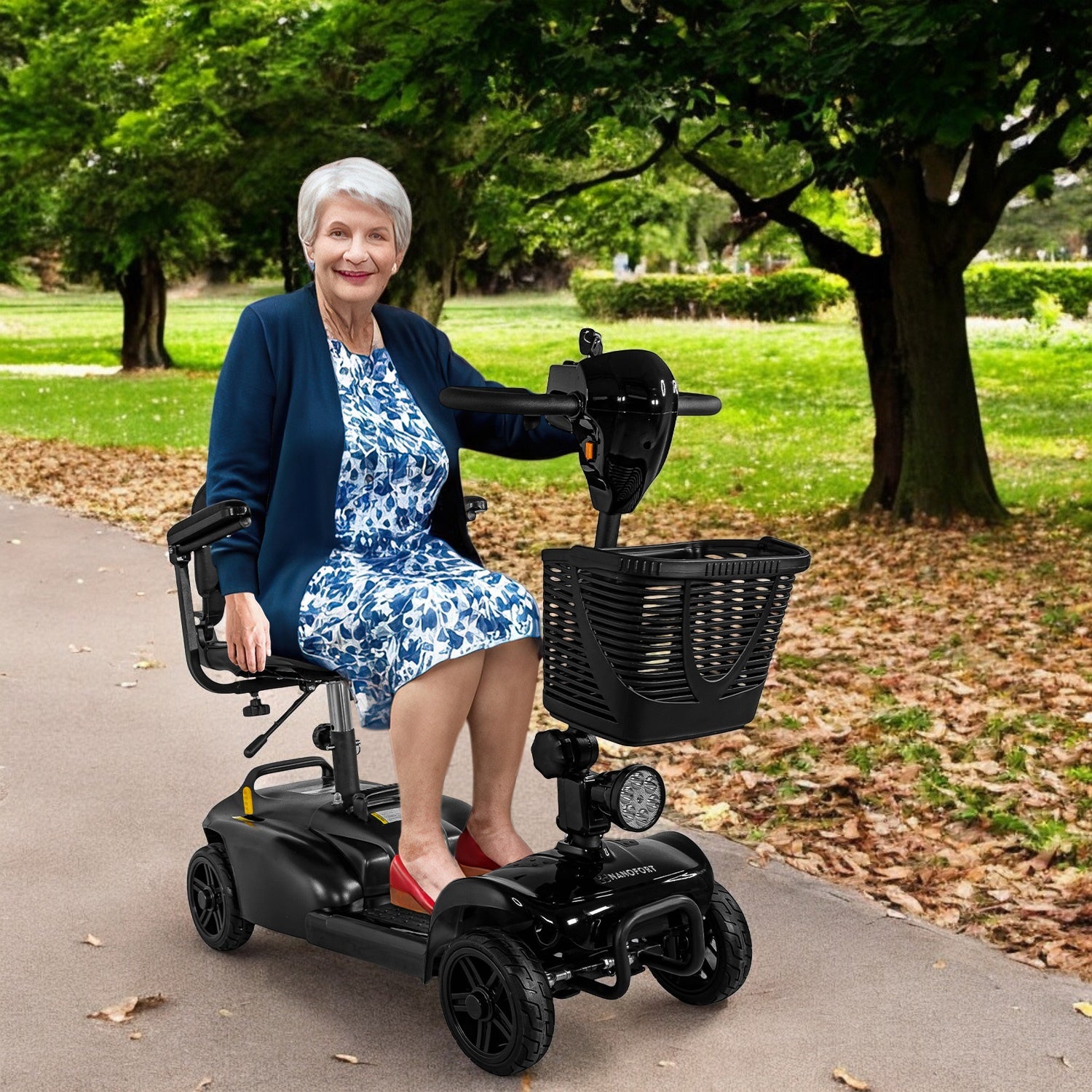 Silla Ruedas Electrica Scooter Recargable Luz Led Plegable	negro