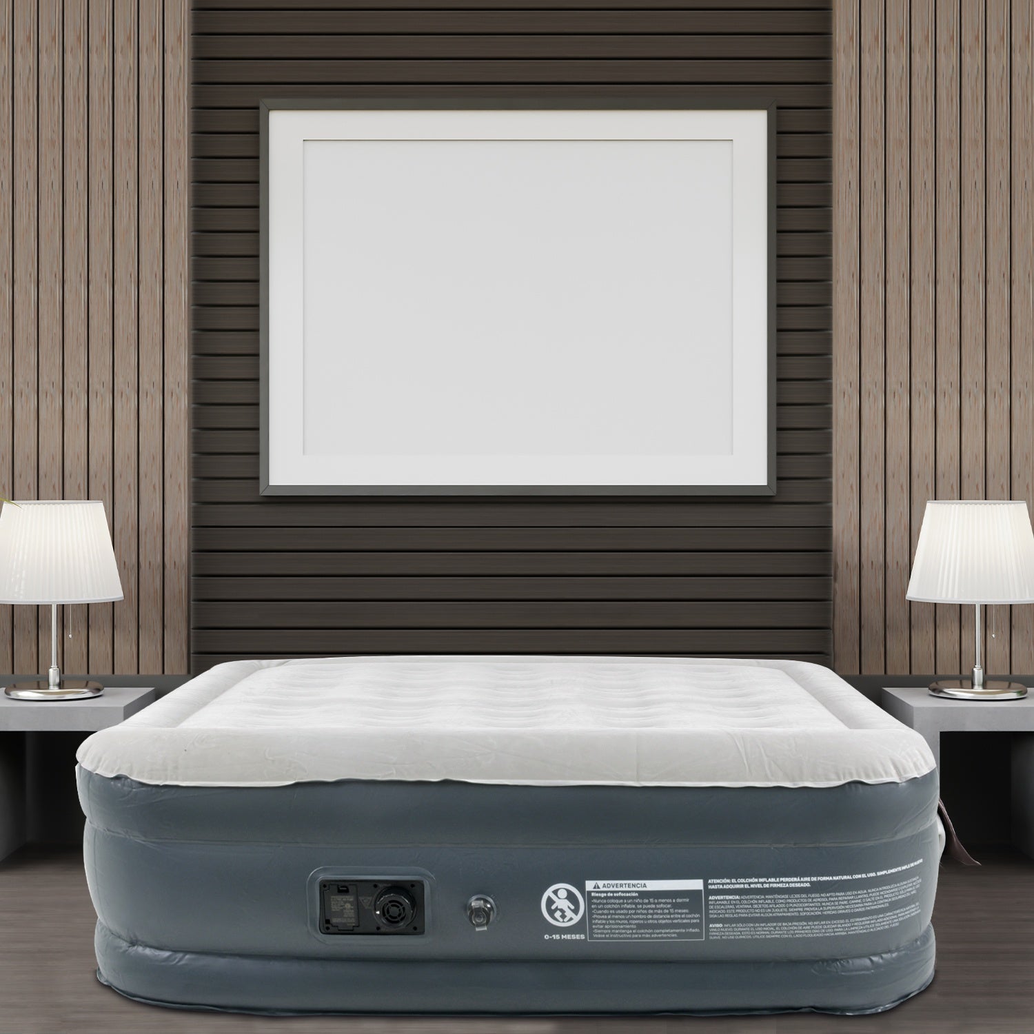 Colchon Inflable Queen Size con Bomba Integrada - Rapido Inflado