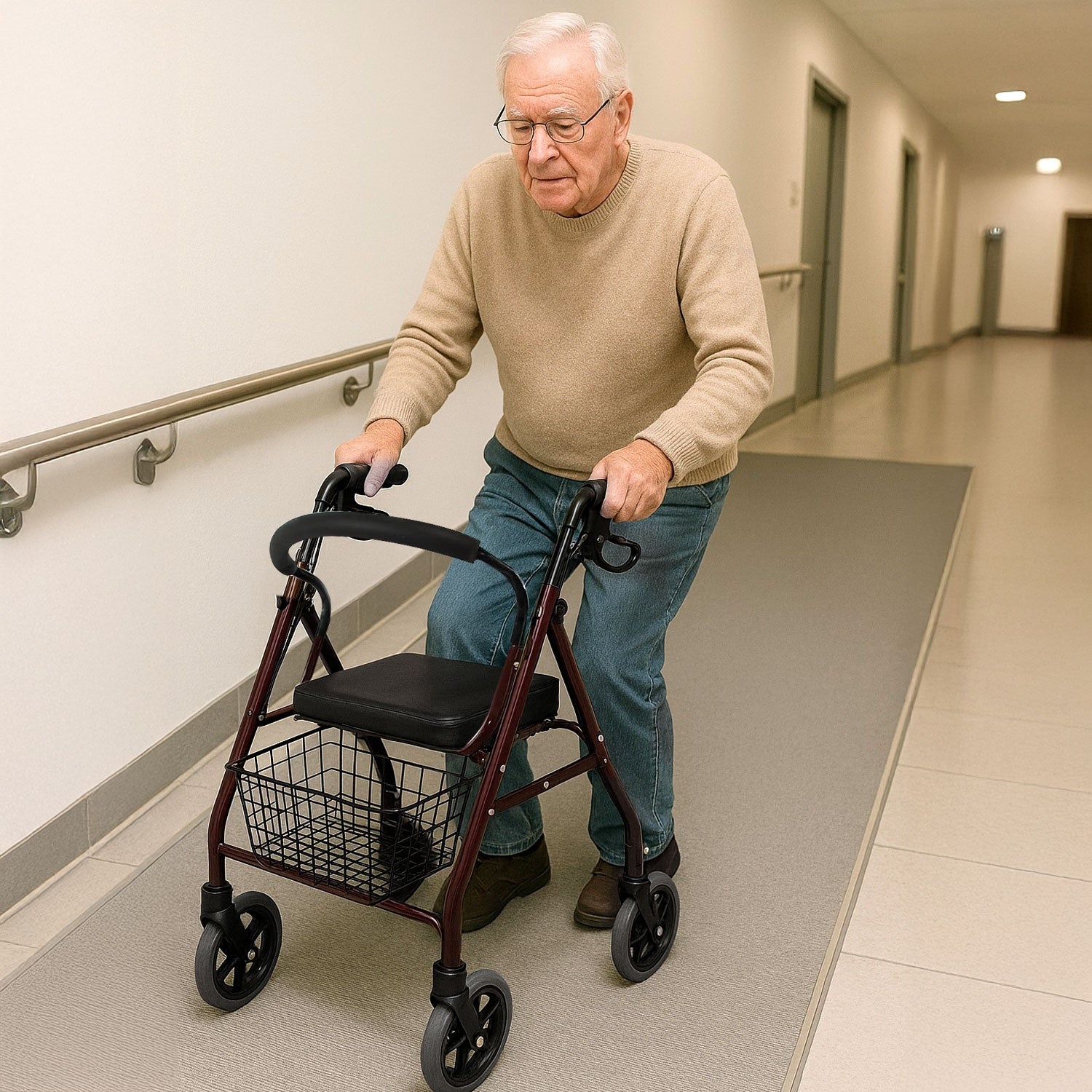 Andadera para Adulto con Asiento Ortopedica Tipo Rollator