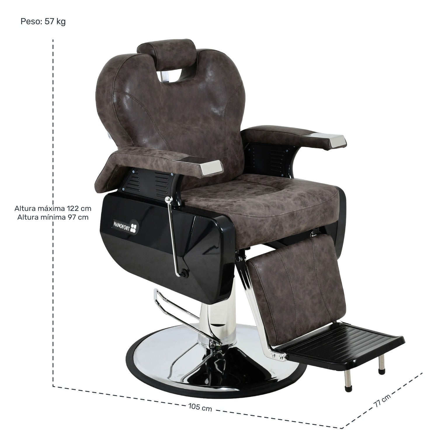 Sillon de Barbero Neumatico para Barberia, Peluqueria o Estetica Cafe