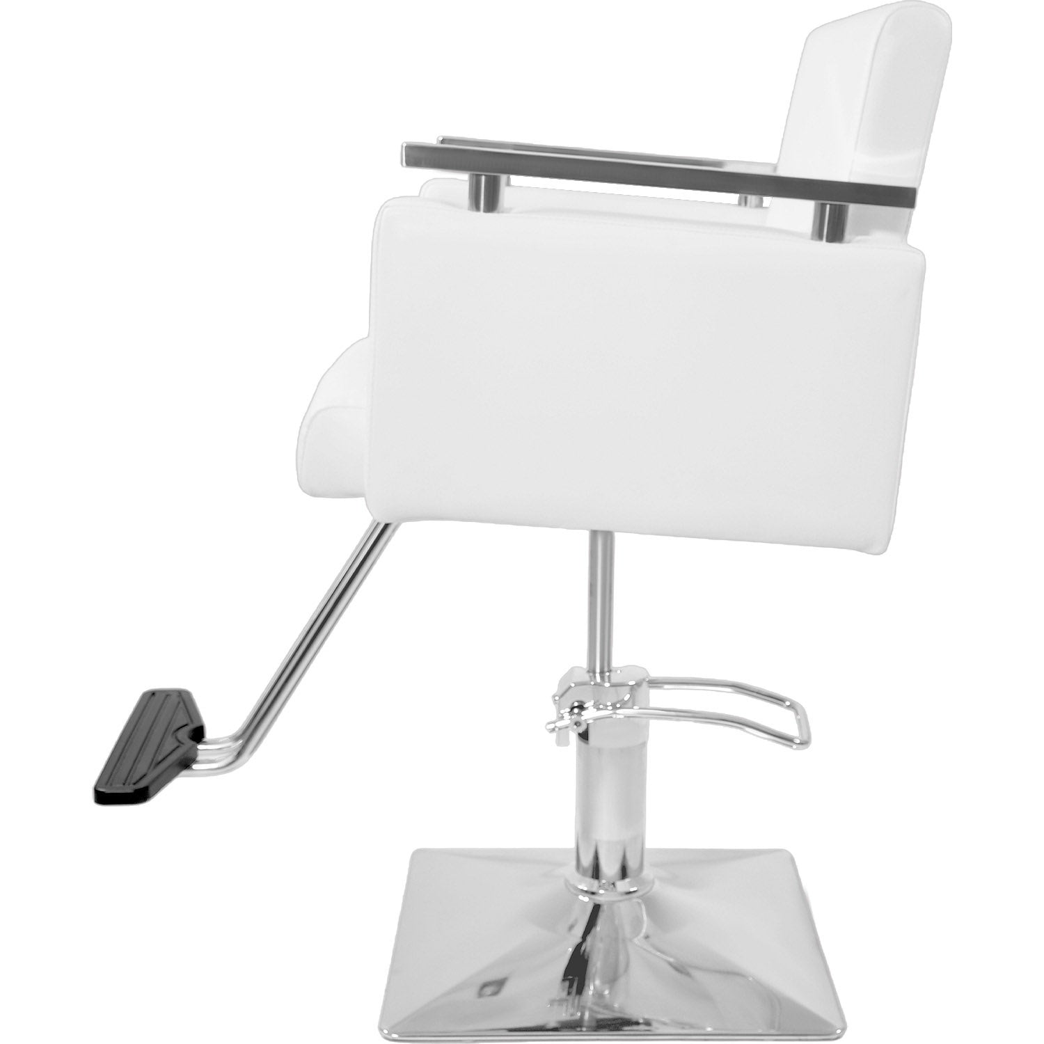 Sillón Silla Barberia Estética Cuadrada 360° Moderna Blanco