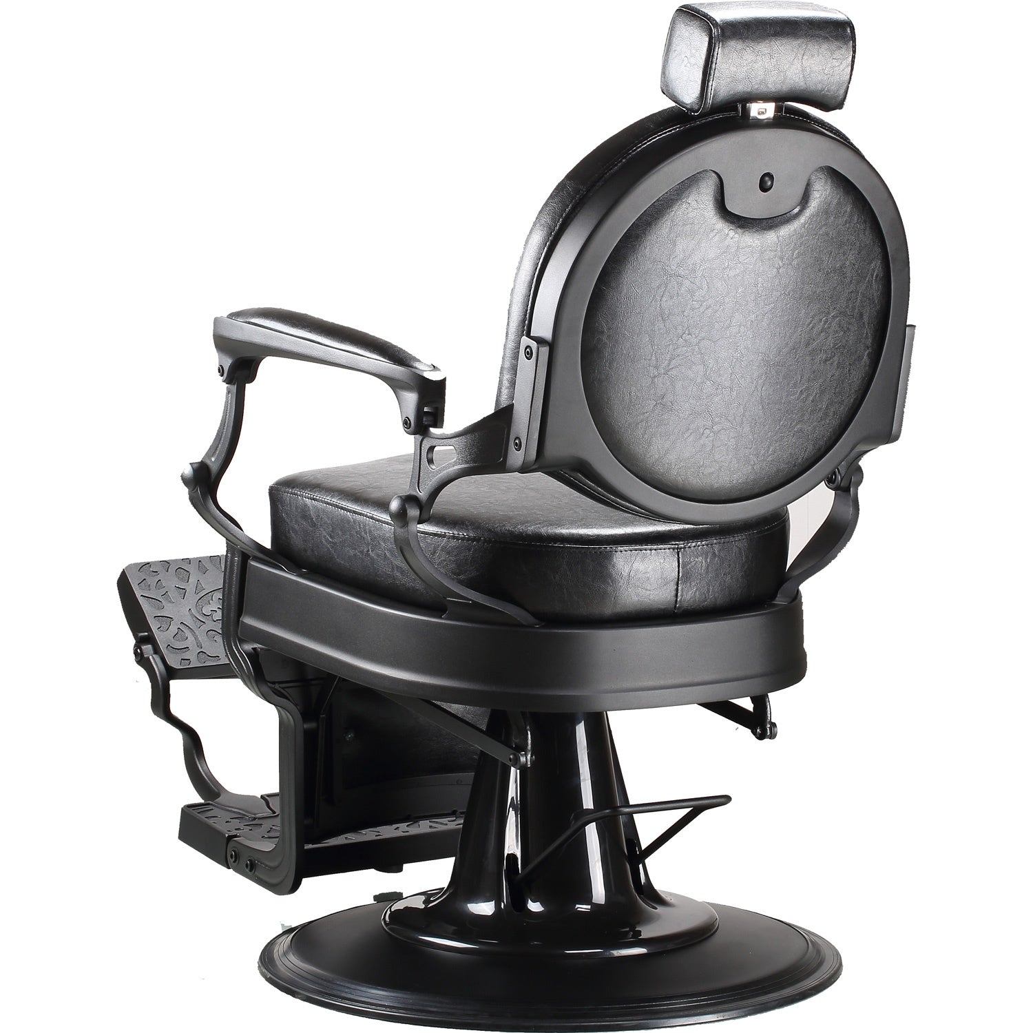 Sillon Gotico Premium Barberia Lujo Robusto Peluqueria Class Color Negro Forma De La Base Redonda Tipo De Respaldo Reclinable