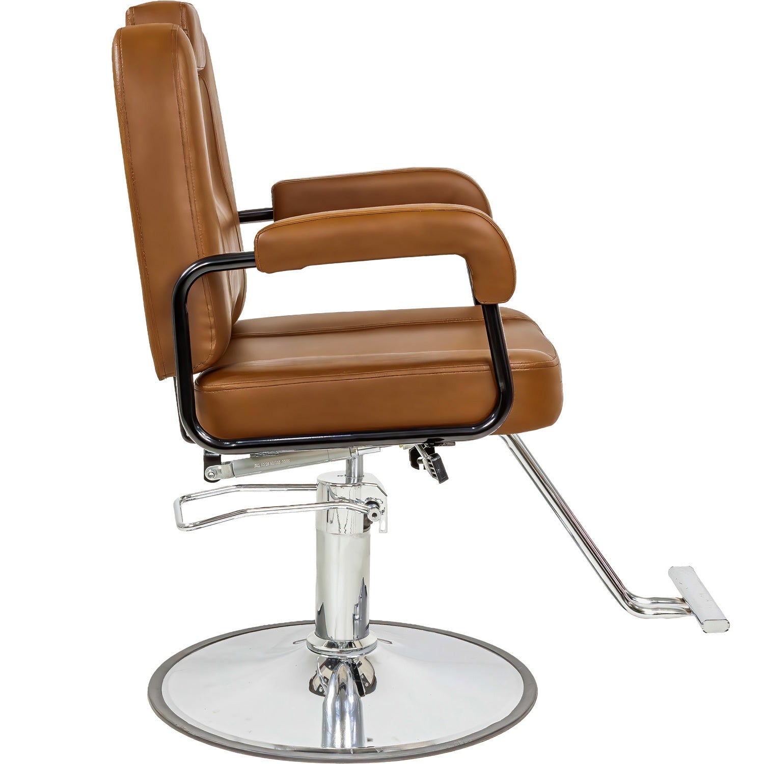 Silla Estética Barberia Gira 360° Neumática Cuadrada Ajustable Inclinación 45° Café