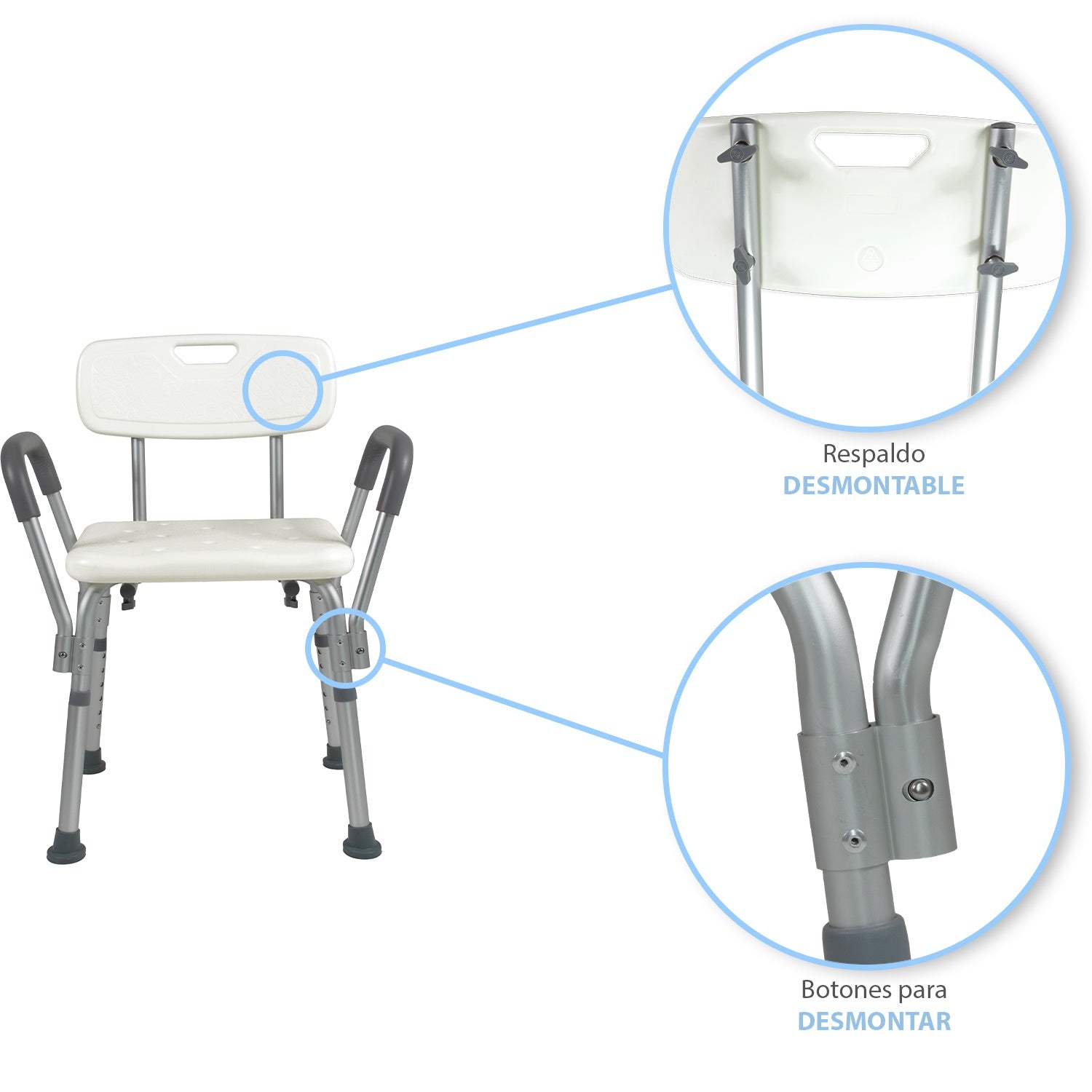 Silla Baño Discapacitados Ducha Banco Portatil Ajustable