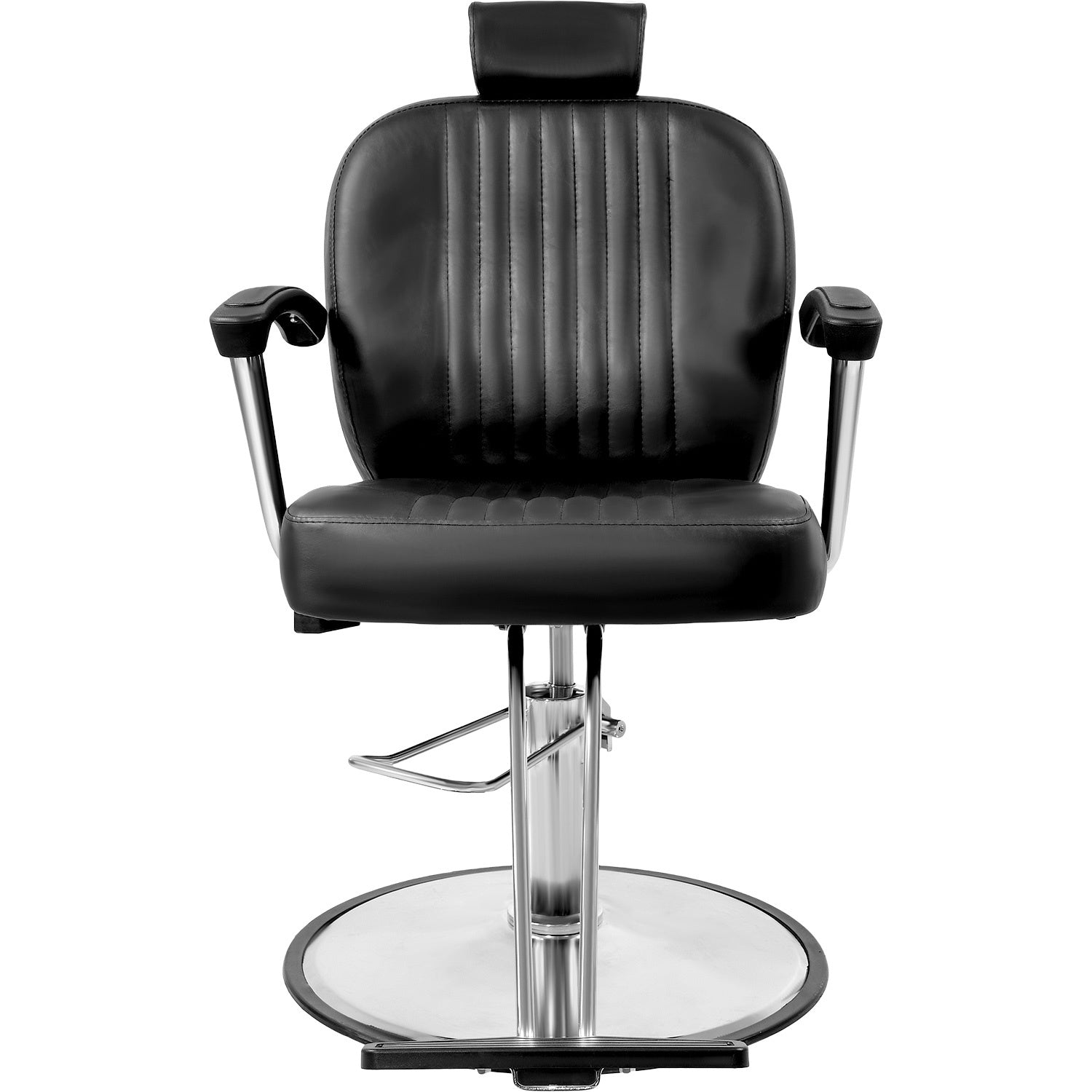 Sillon Barberia Clasica Silla Estetica 360° Moderna Respaldo Fijo Negro