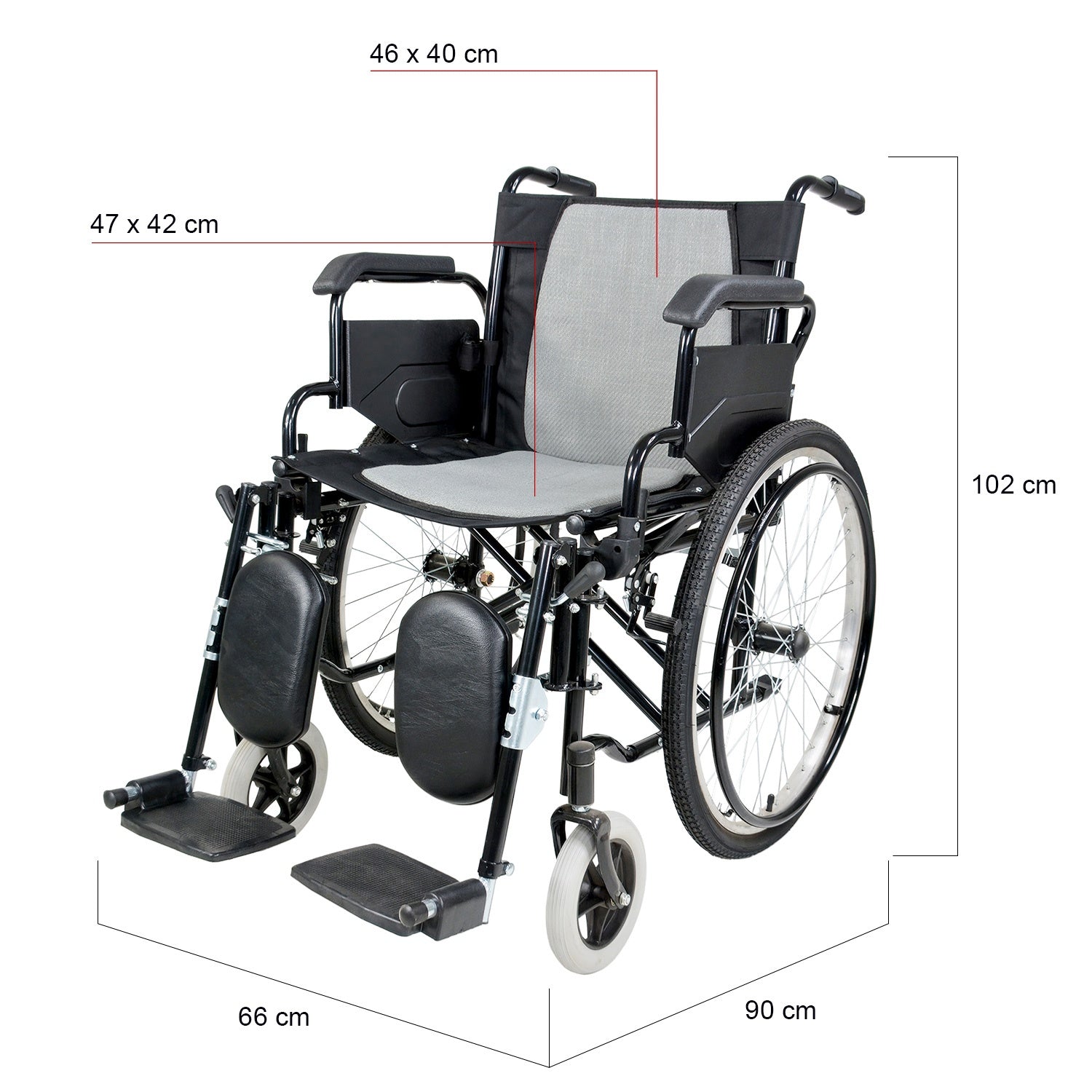 Silla De Ruedas Plegable Todo Terreno Comoda Reforzada