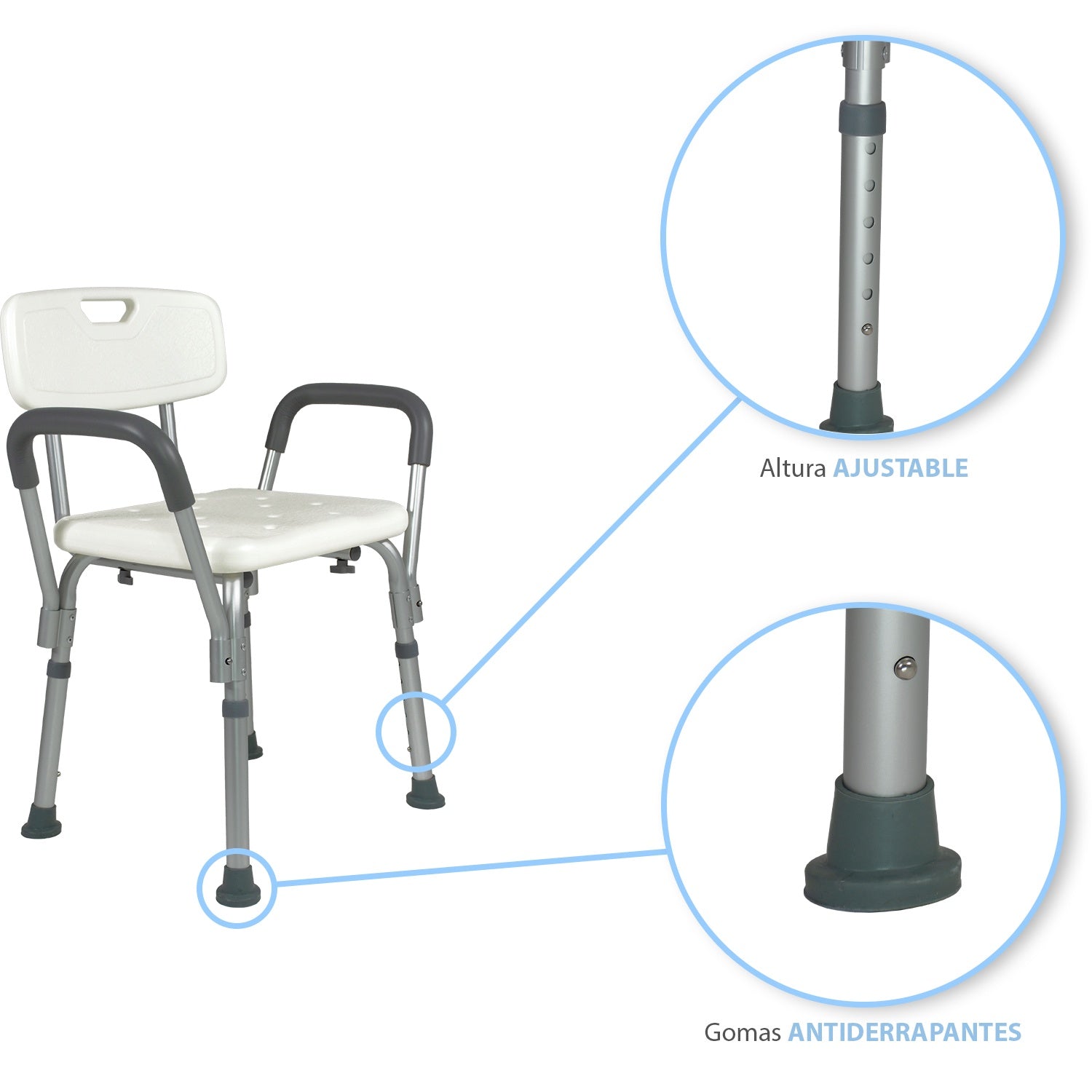 Silla Baño Discapacitados Ducha Banco Portatil Ajustable