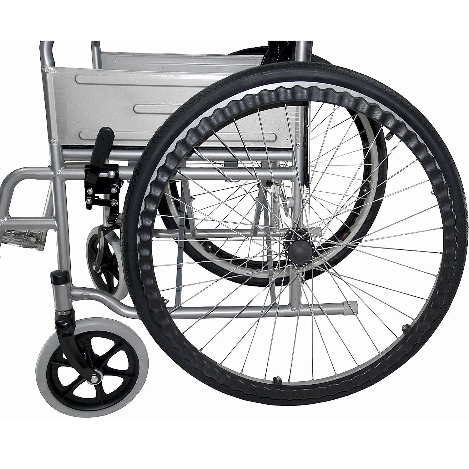 Silla de Ruedas Todo Terreno Plegable Uso Rudo Marco de Acero