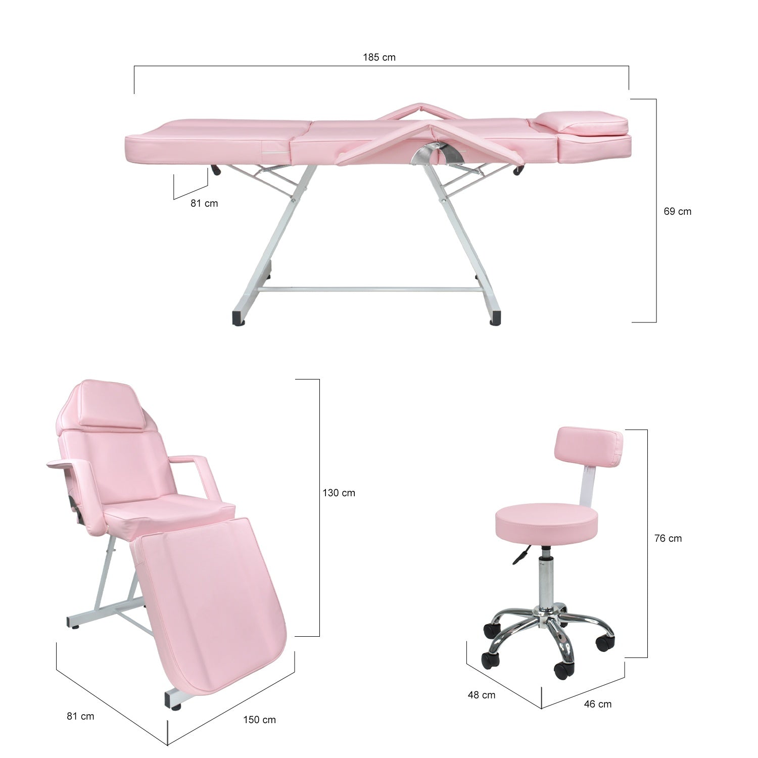 Silla Faciales Reclinable Tatuaje Sillon Cama Masaje Spa Profesional