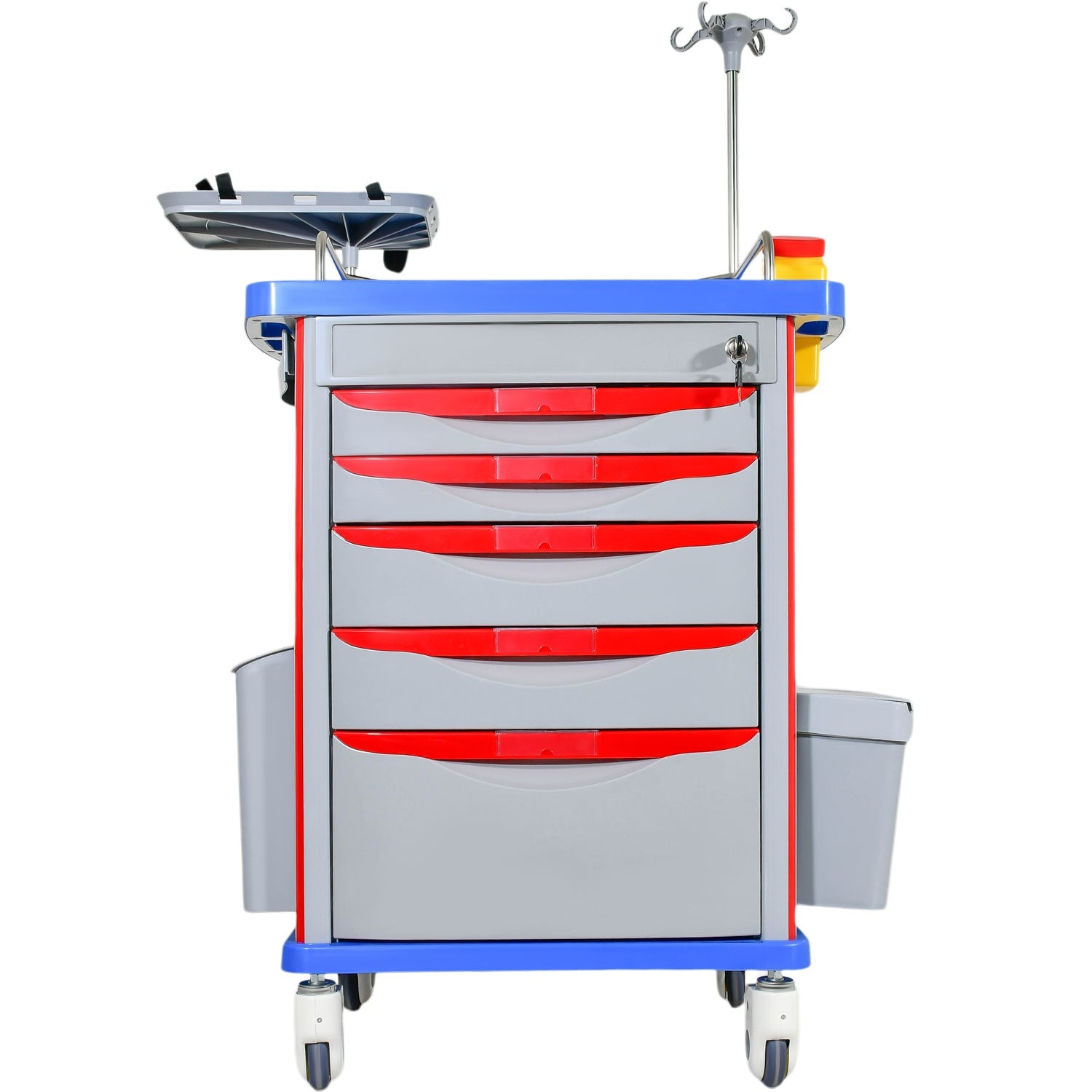 Carro Rojo De Emergencia Paro Abs Aluminio 5 Cajones