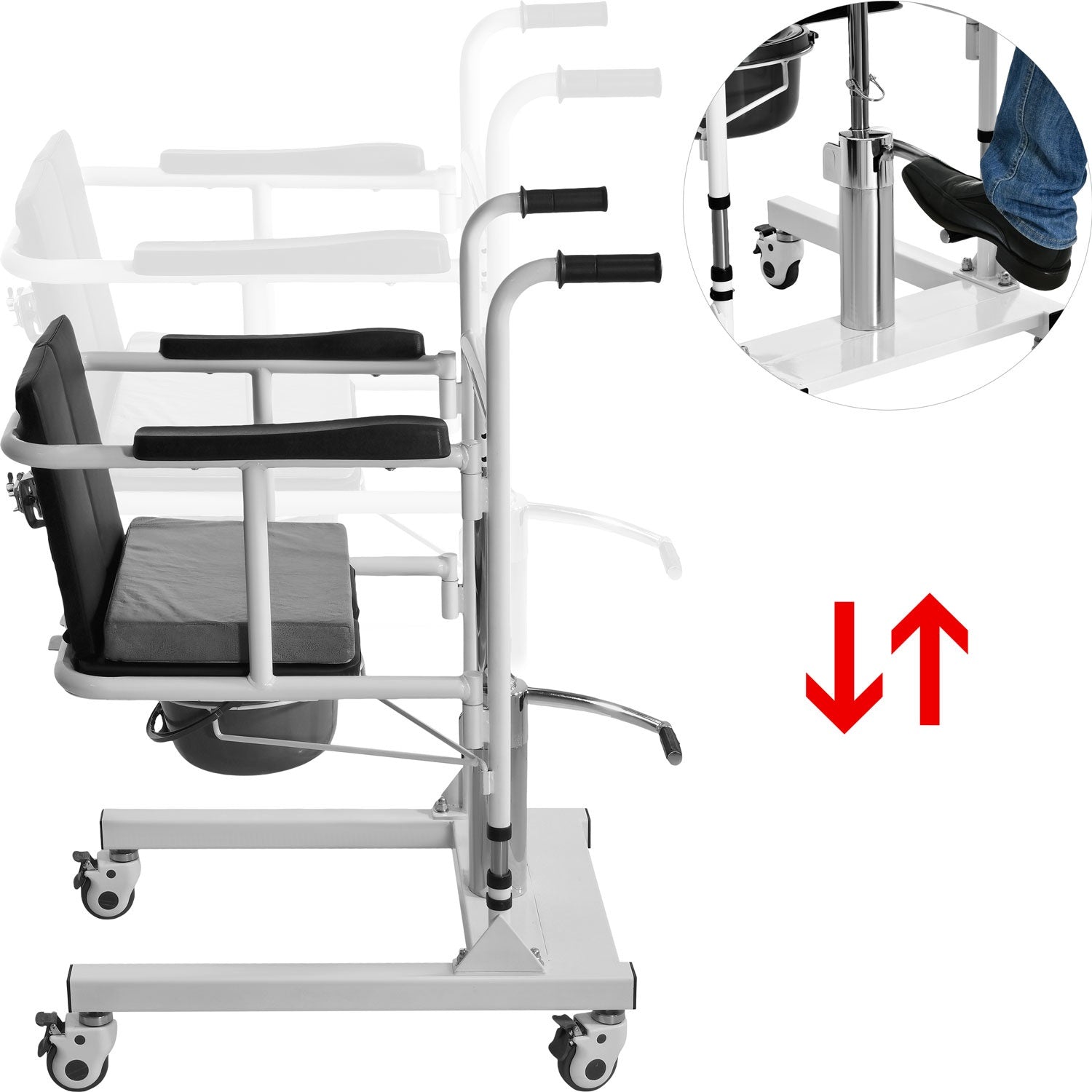 Silla Transferencia Discapacitado Cómodo Baño Hidráulica