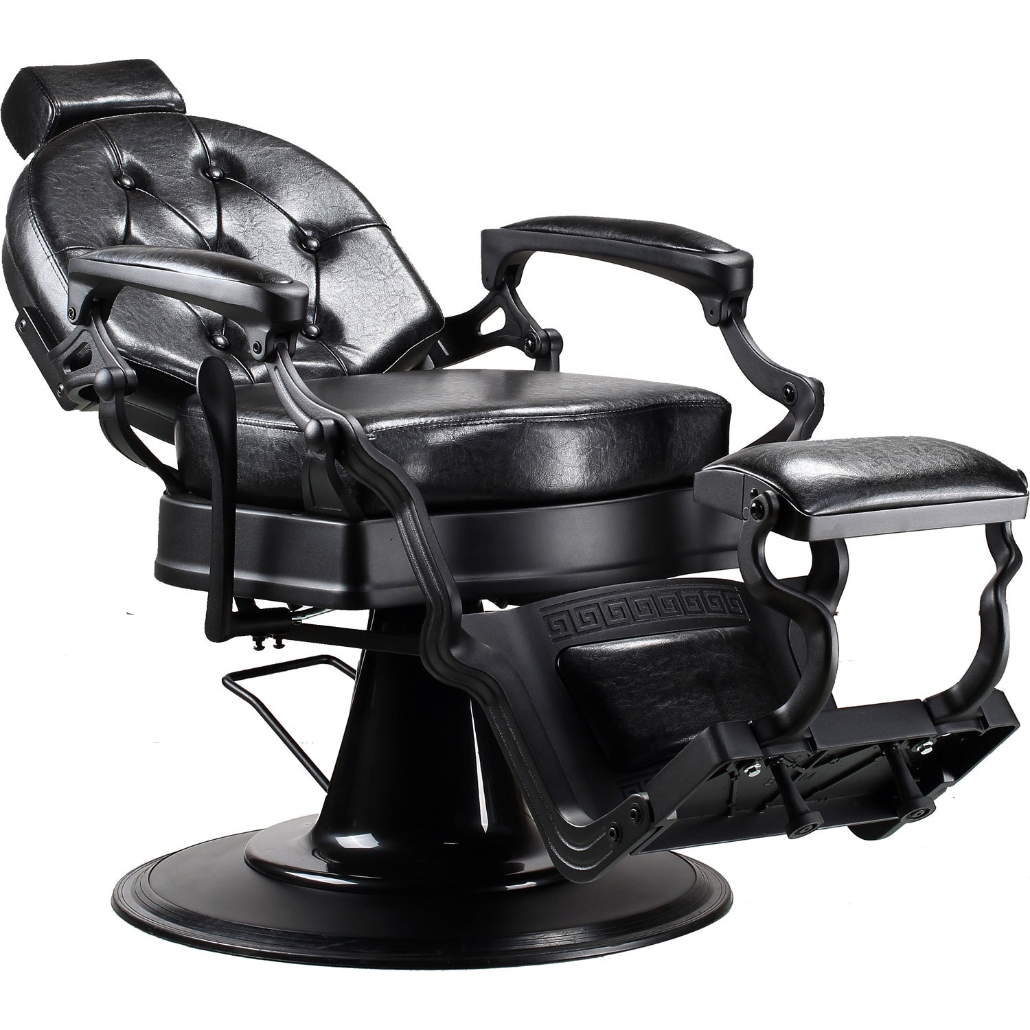 Sillon Gotico Premium Barberia Lujo Robusto Peluqueria Class Color Negro Forma De La Base Redonda Tipo De Respaldo Reclinable