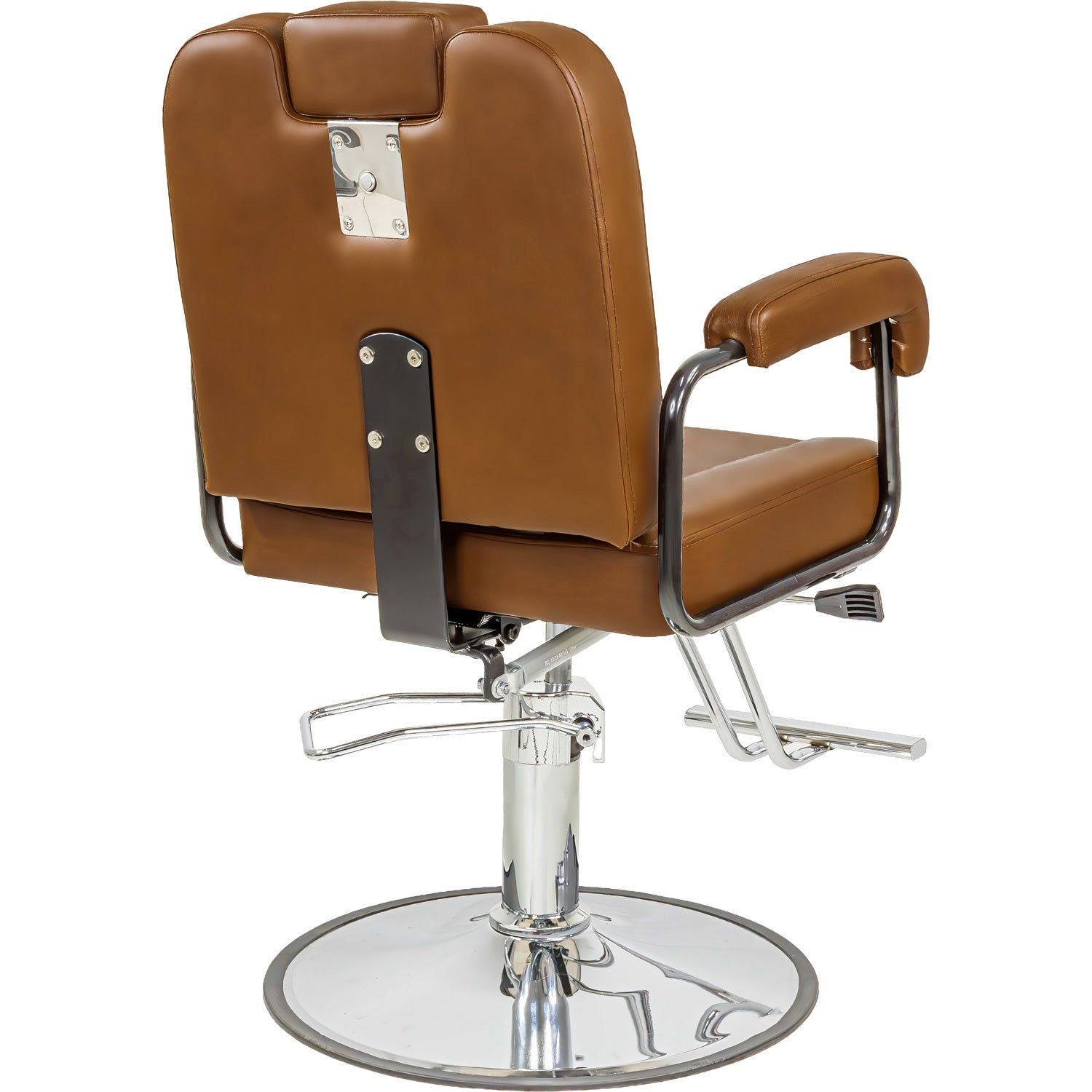 Silla Estética Barberia Gira 360° Neumática Cuadrada Ajustable Inclinación 45° Café