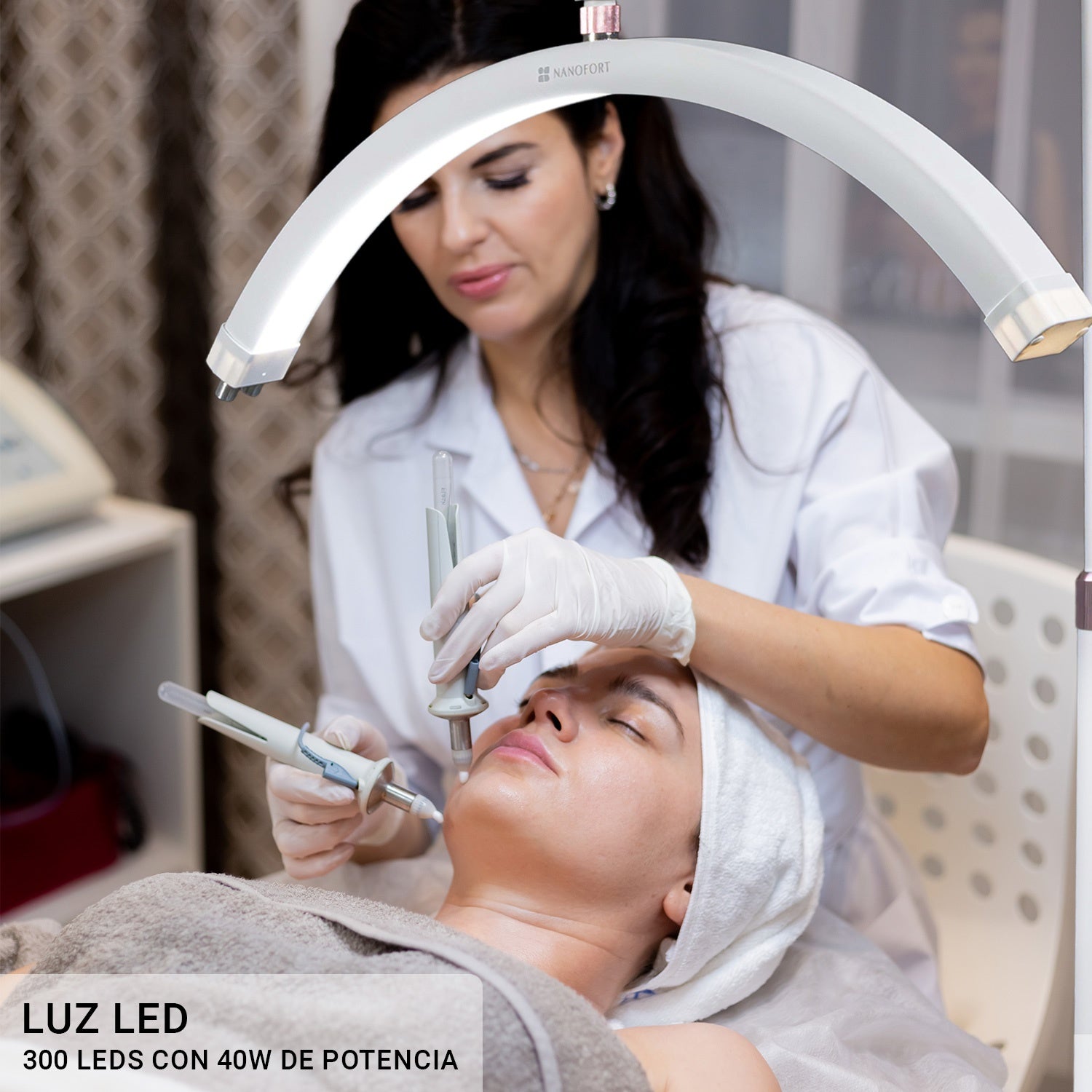 Lampara Pestañas Media Luna Spa Arco 30 Luz Led 50w Blanco