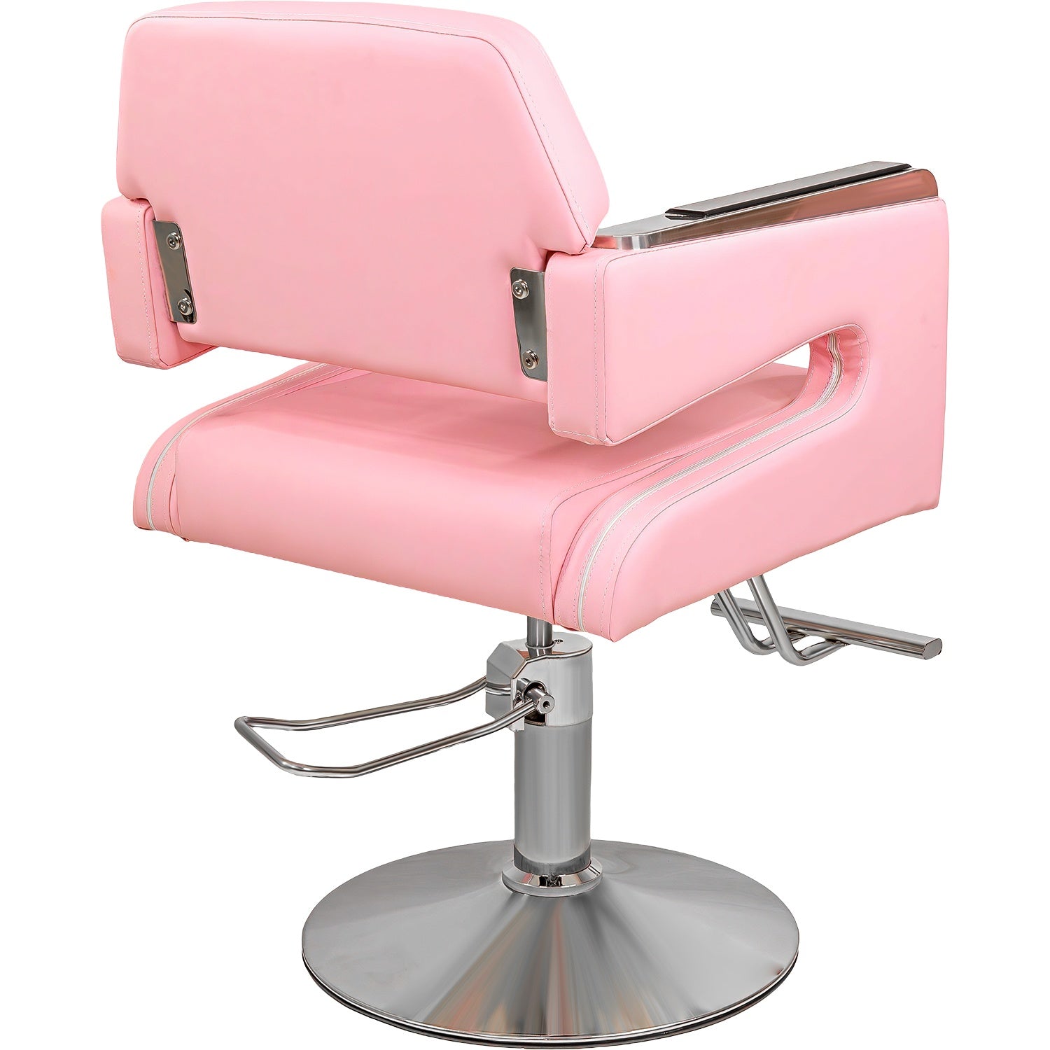 Silla Estetica Barberia Hidraulica Neumatica Ajustable Salon Rosa