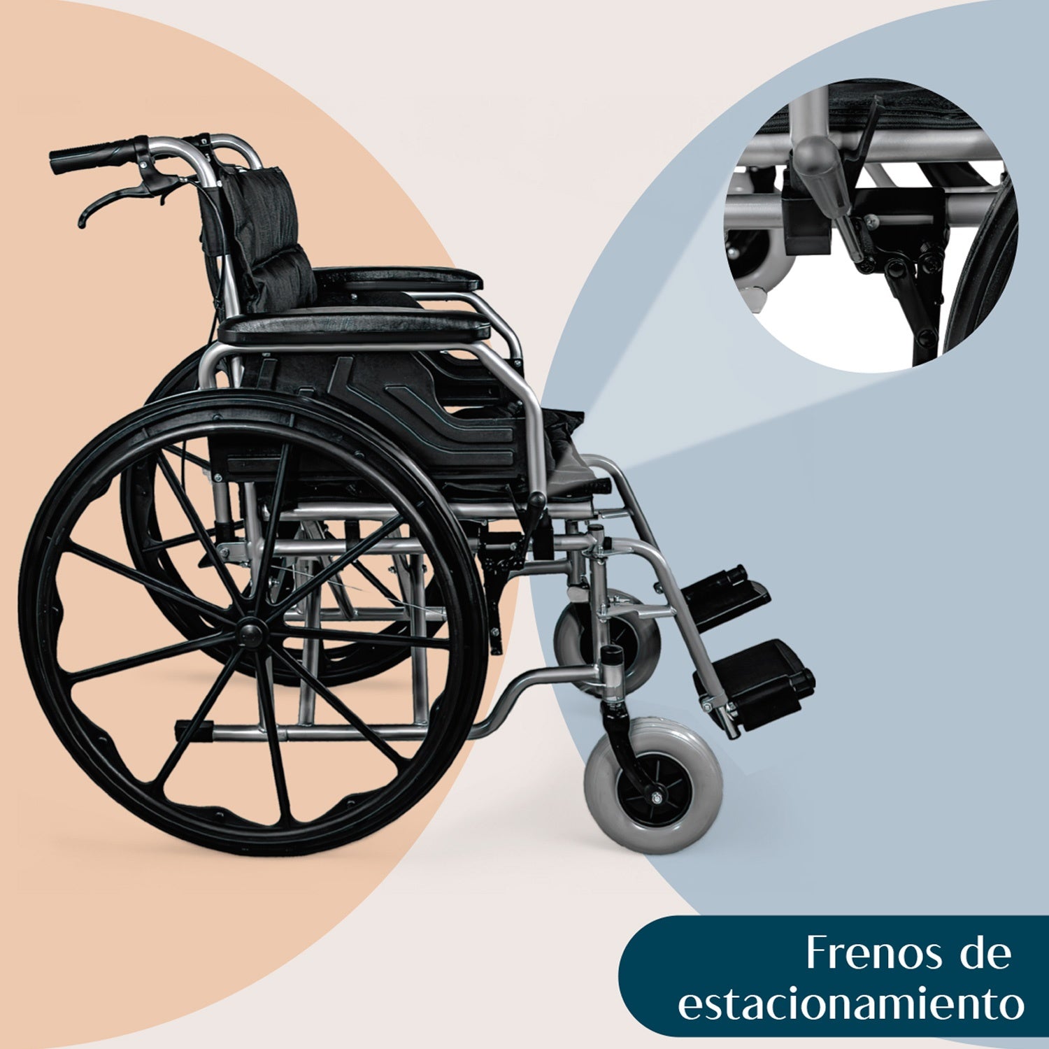 Silla De Ruedas Sobrepeso 150kg Doble Soporte Ancha Robusta