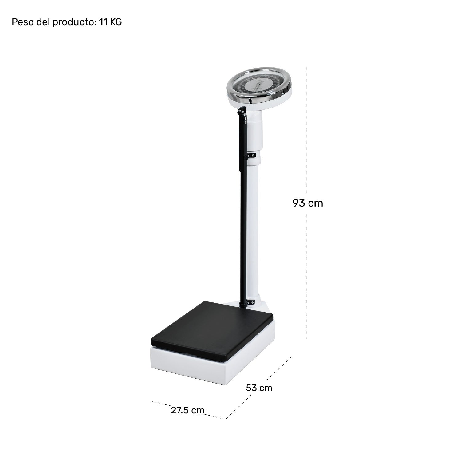 Bascula Balanza Mecanica Estadimetro Precision Clinica 160kg Color Blanco