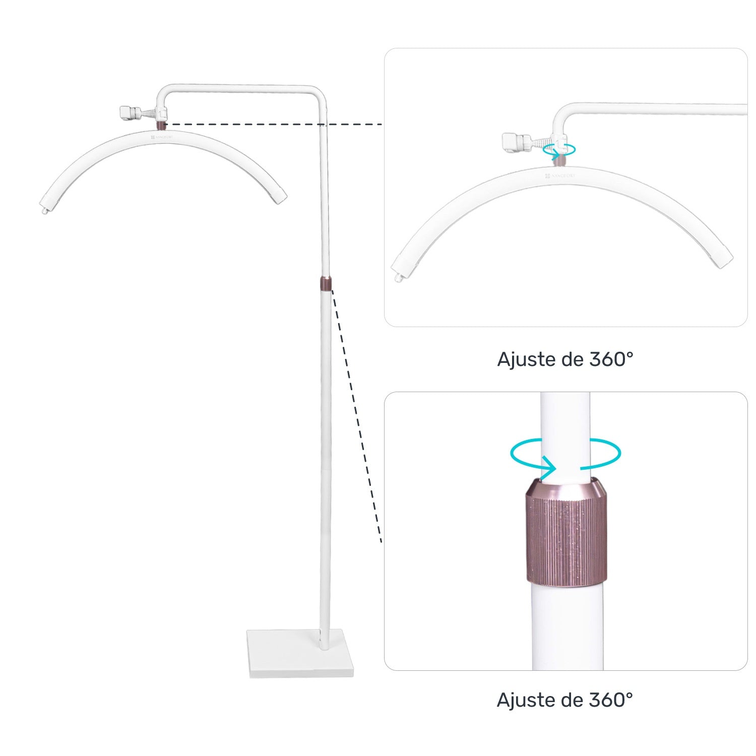 Lampara Pestañas Media Luna Spa Arco 30 Luz Led 50w Blanco