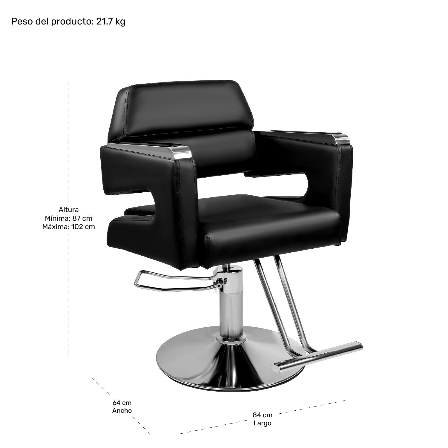 Silla Estetica Barberia Hidraulica Neumatica Ajustable Salon