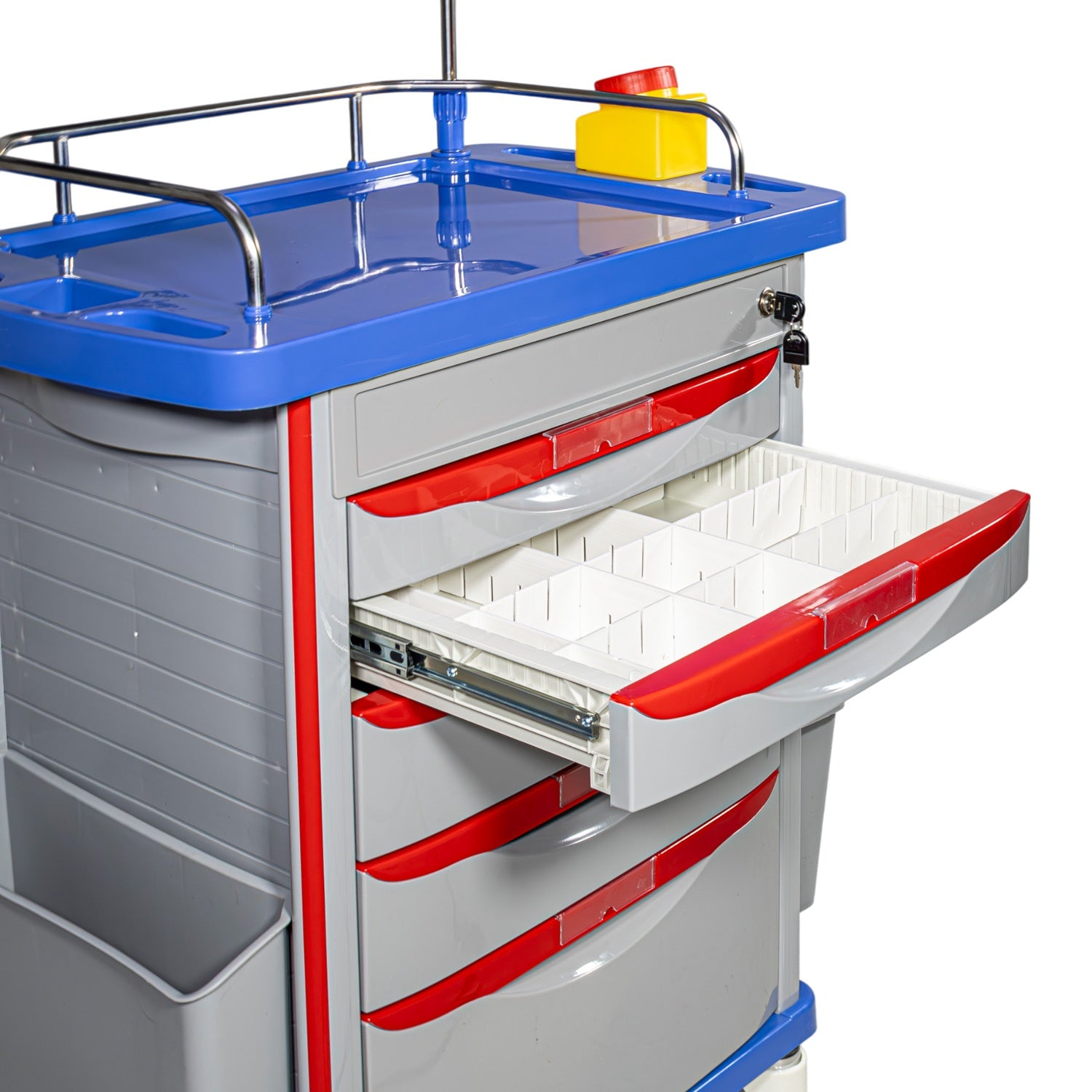 Carro Rojo De Emergencia Paro Abs Aluminio 5 Cajones