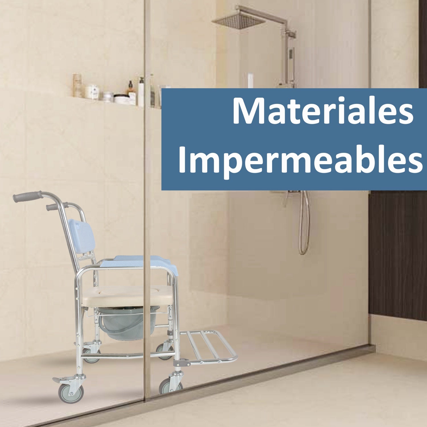Silla Baño Adulto Discapacitados Ducha Wc Comodo Ruedas 3-1
