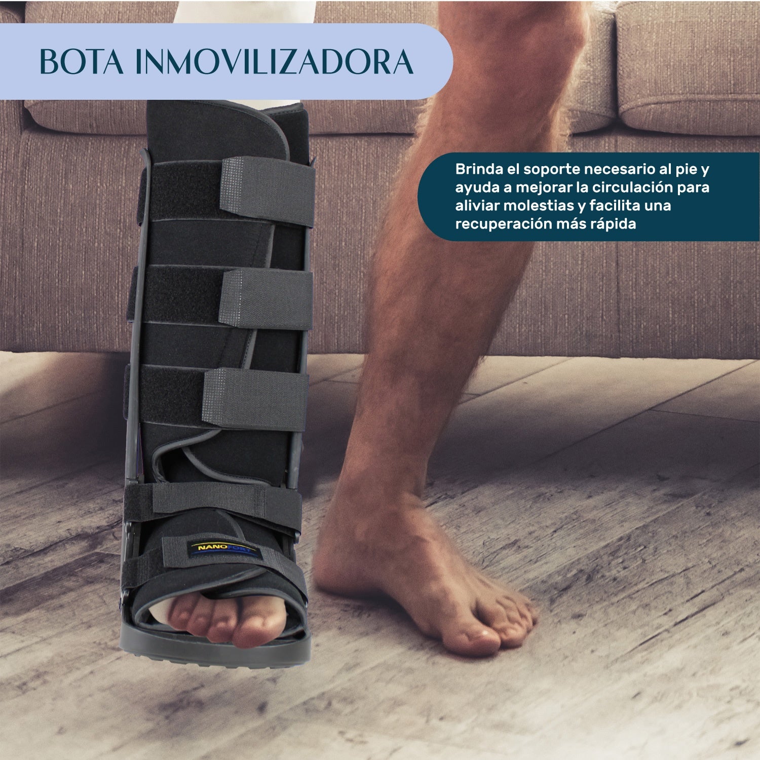 Bota Ortopedica Larga Inmovilizador Tobillo Talla M