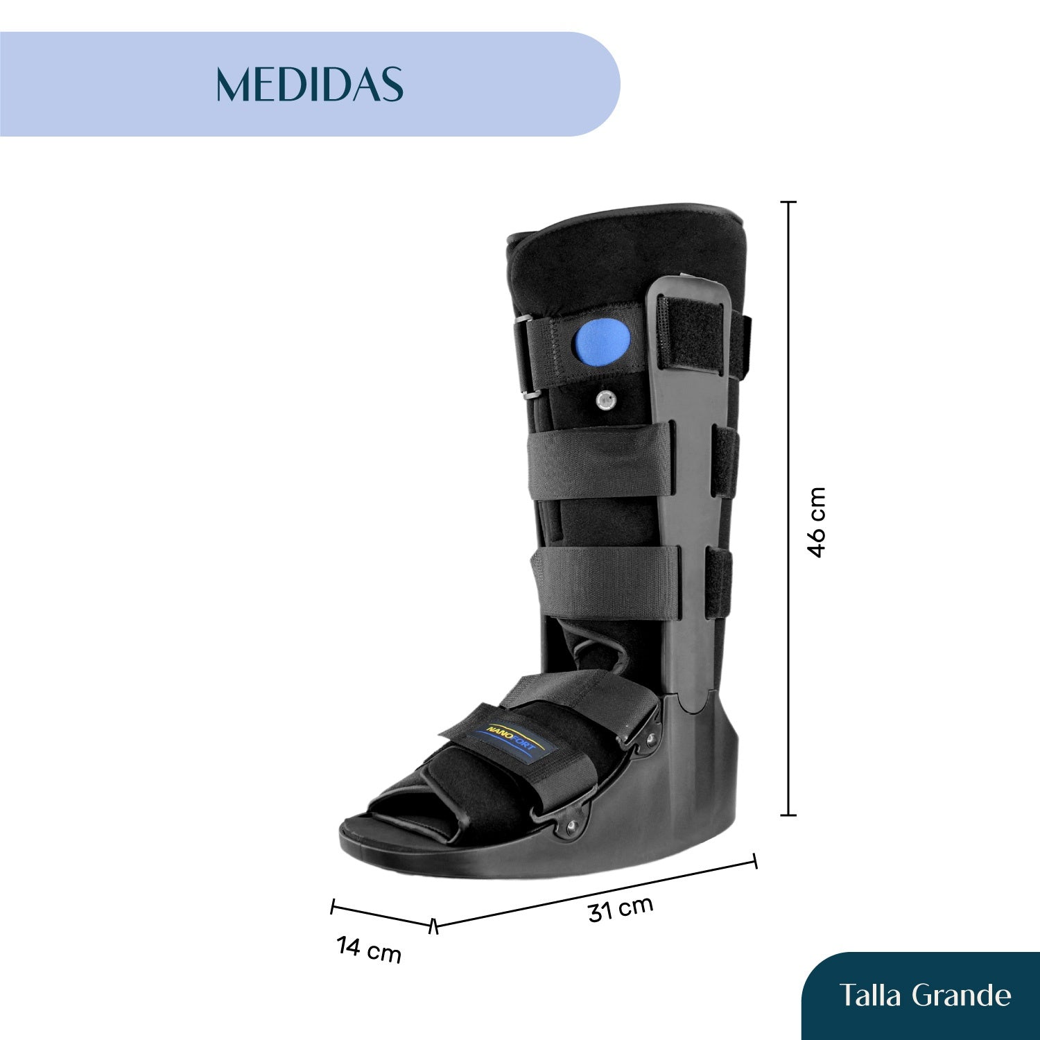 Bota Neumatica Ortopedica Ferula Walker Larga Inmovilizador Grande