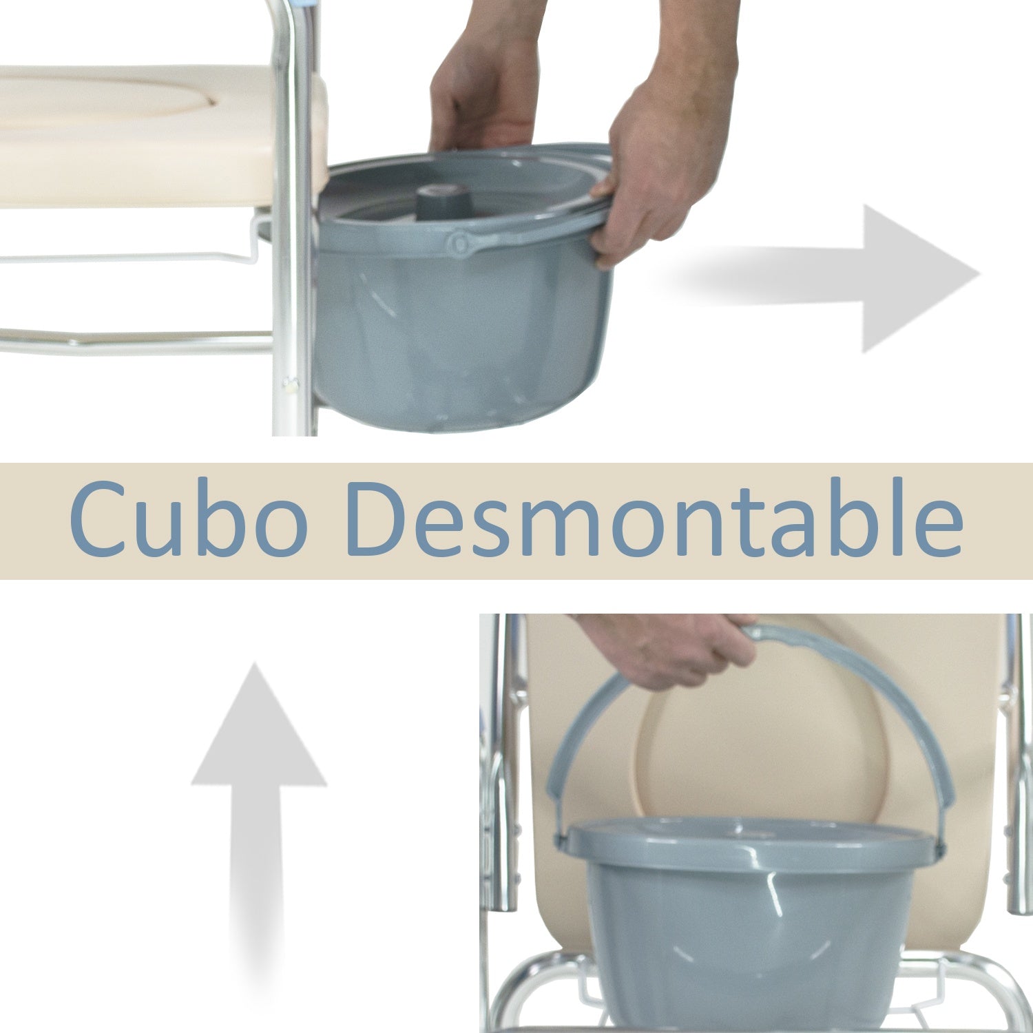 Silla Baño Adulto Discapacitados Ducha Wc Comodo Ruedas 3-1