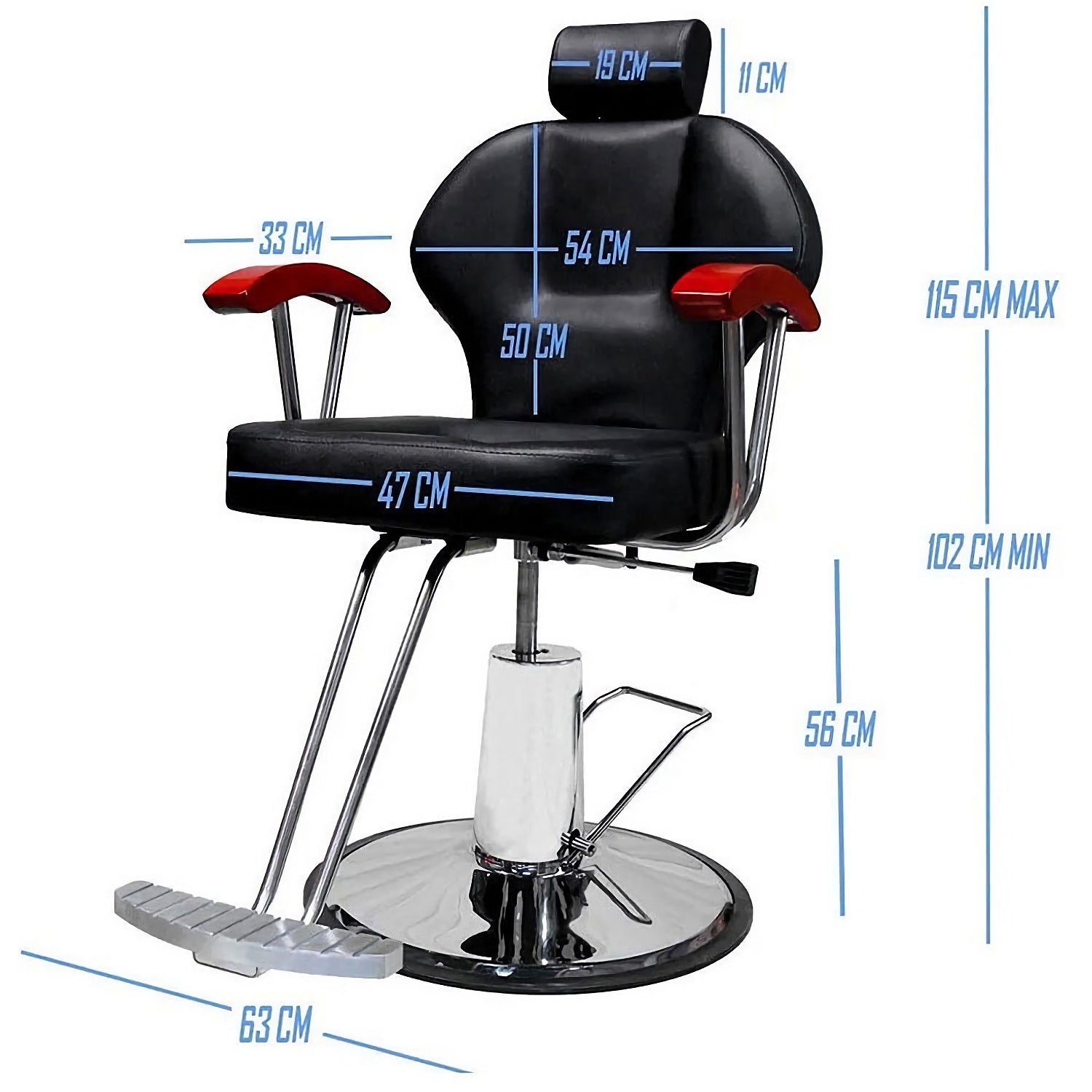 Silla de Barberia Hidraulica Sillon Reclinable para Salon Altura Ajustable Blanca