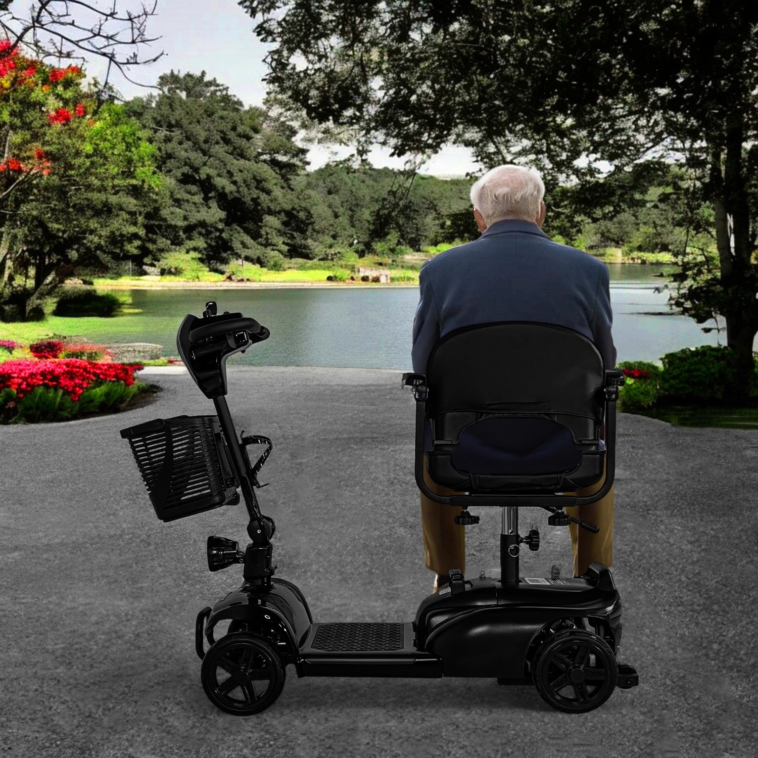 Silla Ruedas Electrica Scooter Recargable Luz Led Plegable	negro