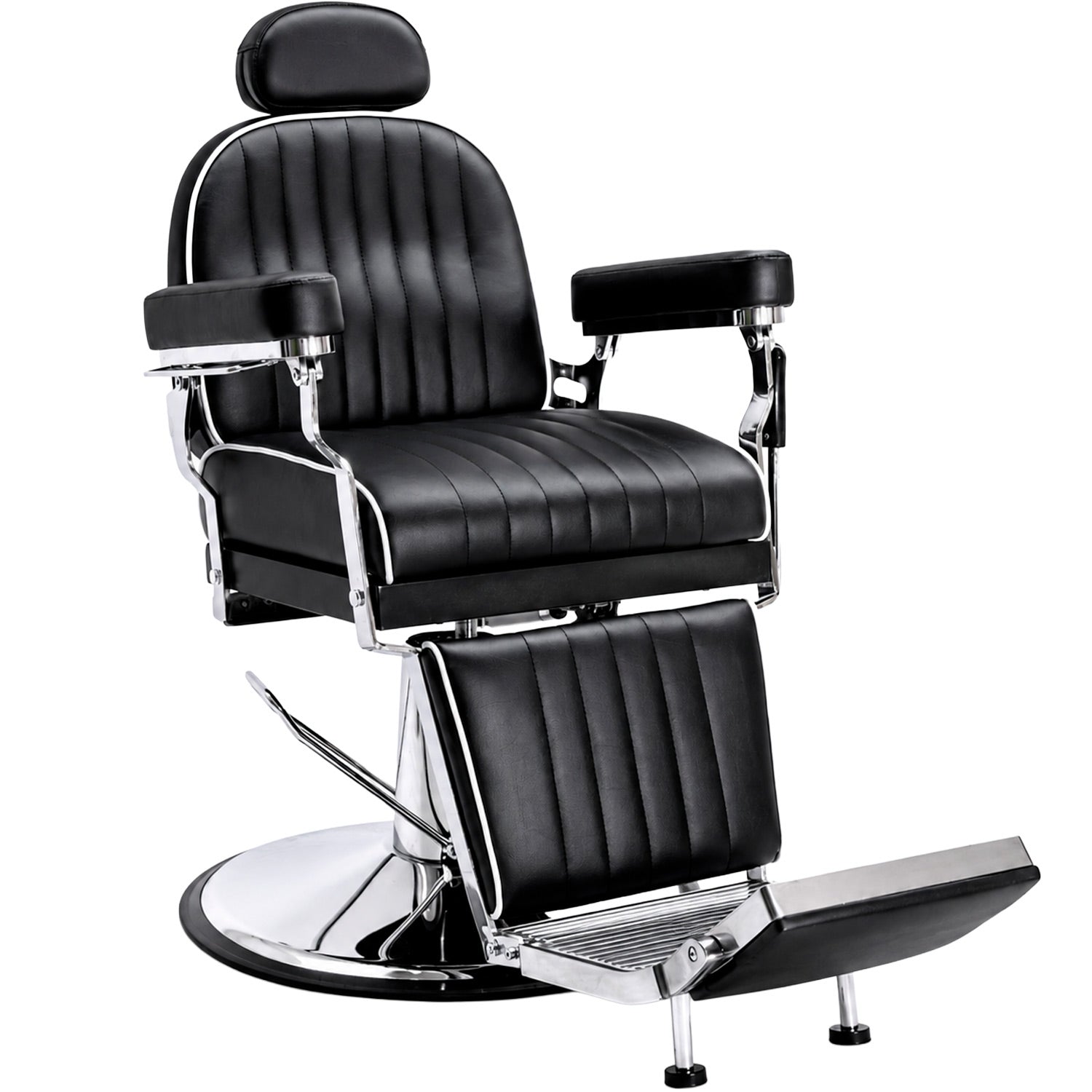 Sillón Barberia Hidráulico Silla Estética Respaldo Ajustable Inclinación  50° Negro