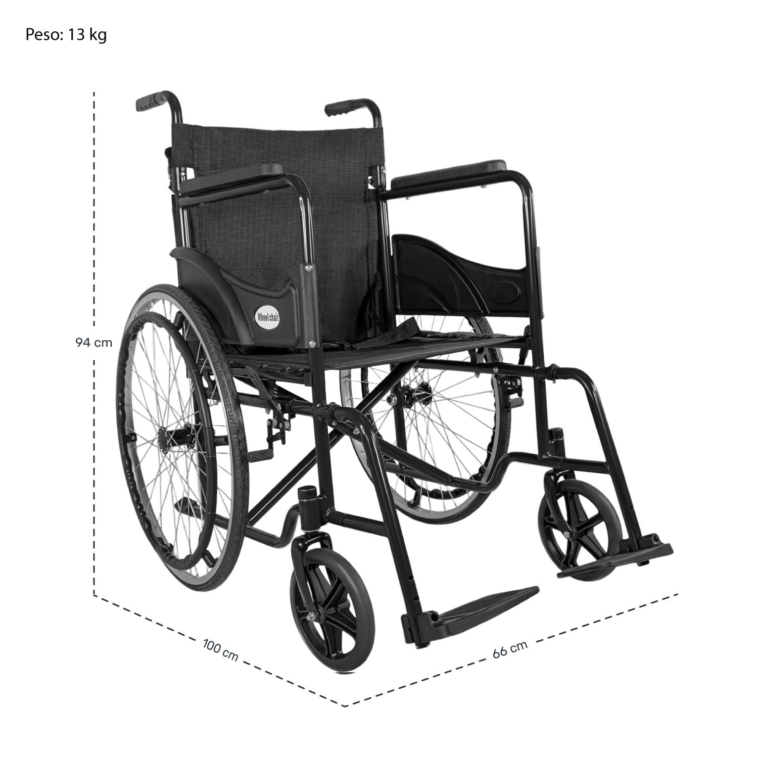 Silla Ruedas Adulto Aluminio Plegable Ligera Soporta 120kg Nanofort