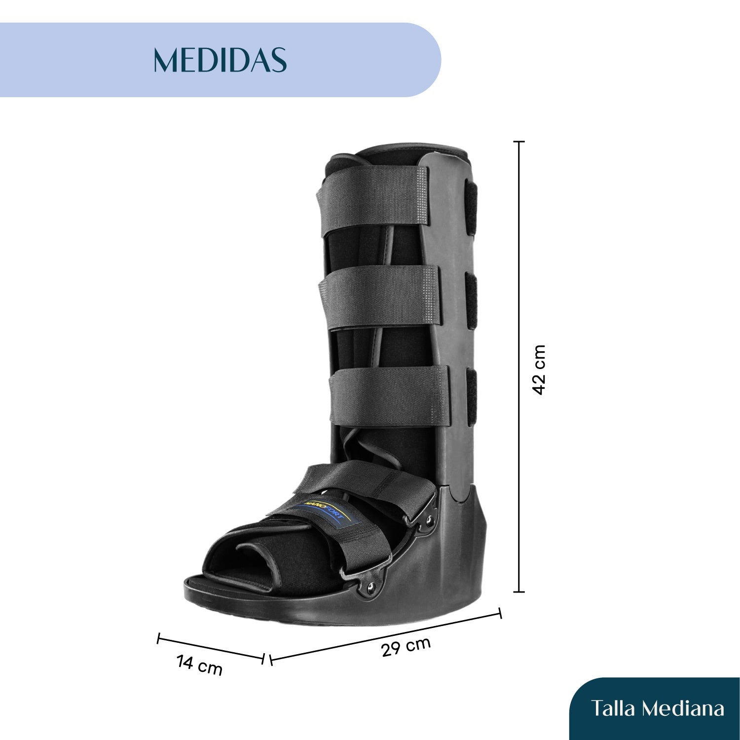 Bota Ortopedica Larga Inmovilizador Tobillo Talla M