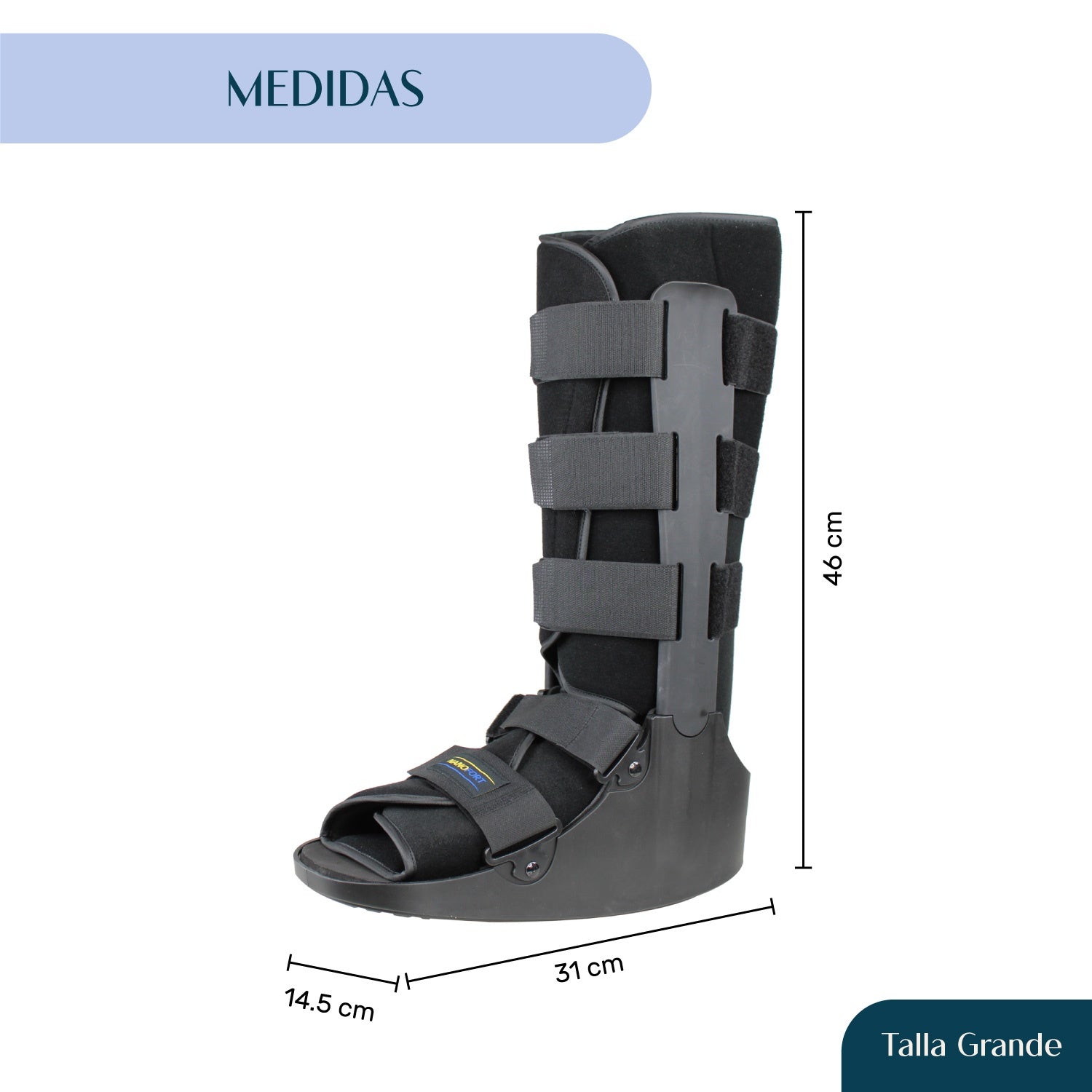 Bota Ortopedica Larga Inmovilizador Tobillo Talla Gd