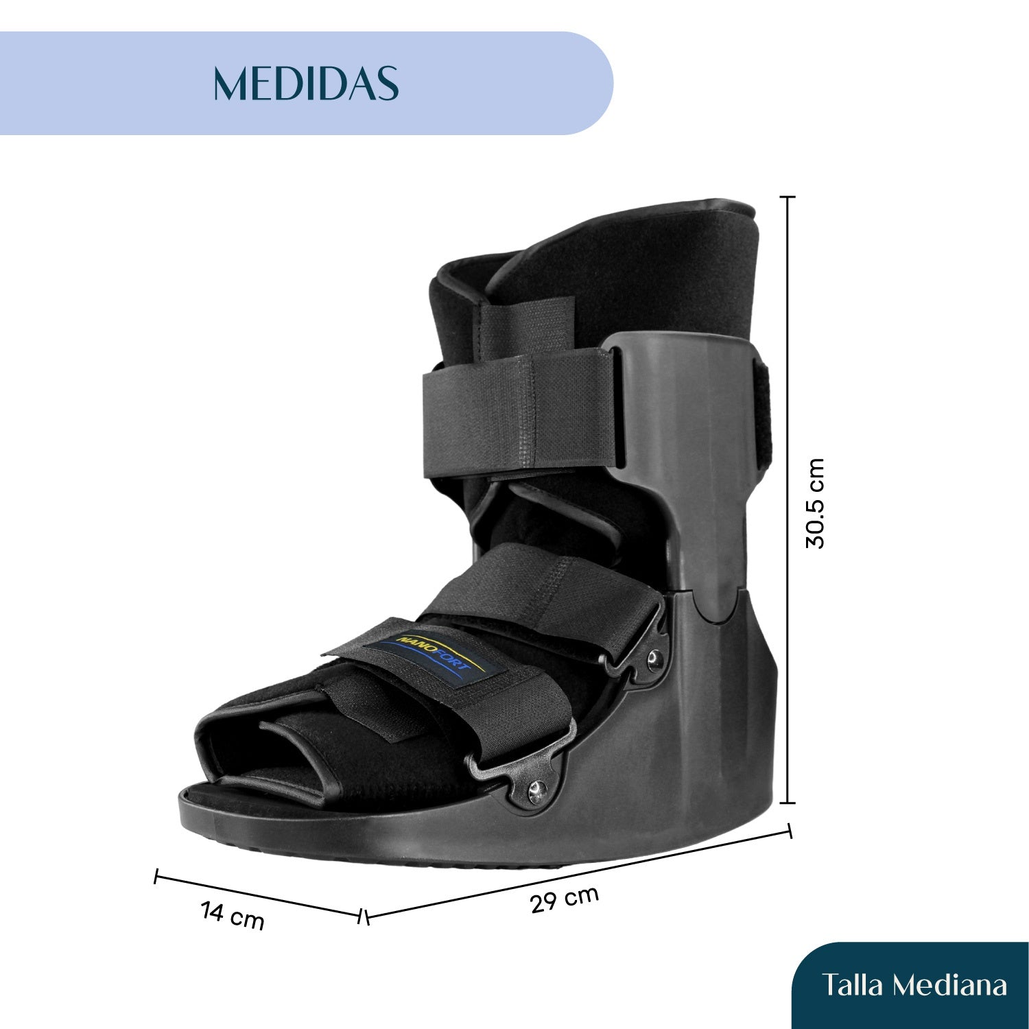 Bota Ortopedica Corta Inmovilizador Tobillo Ferula Walker Talla M