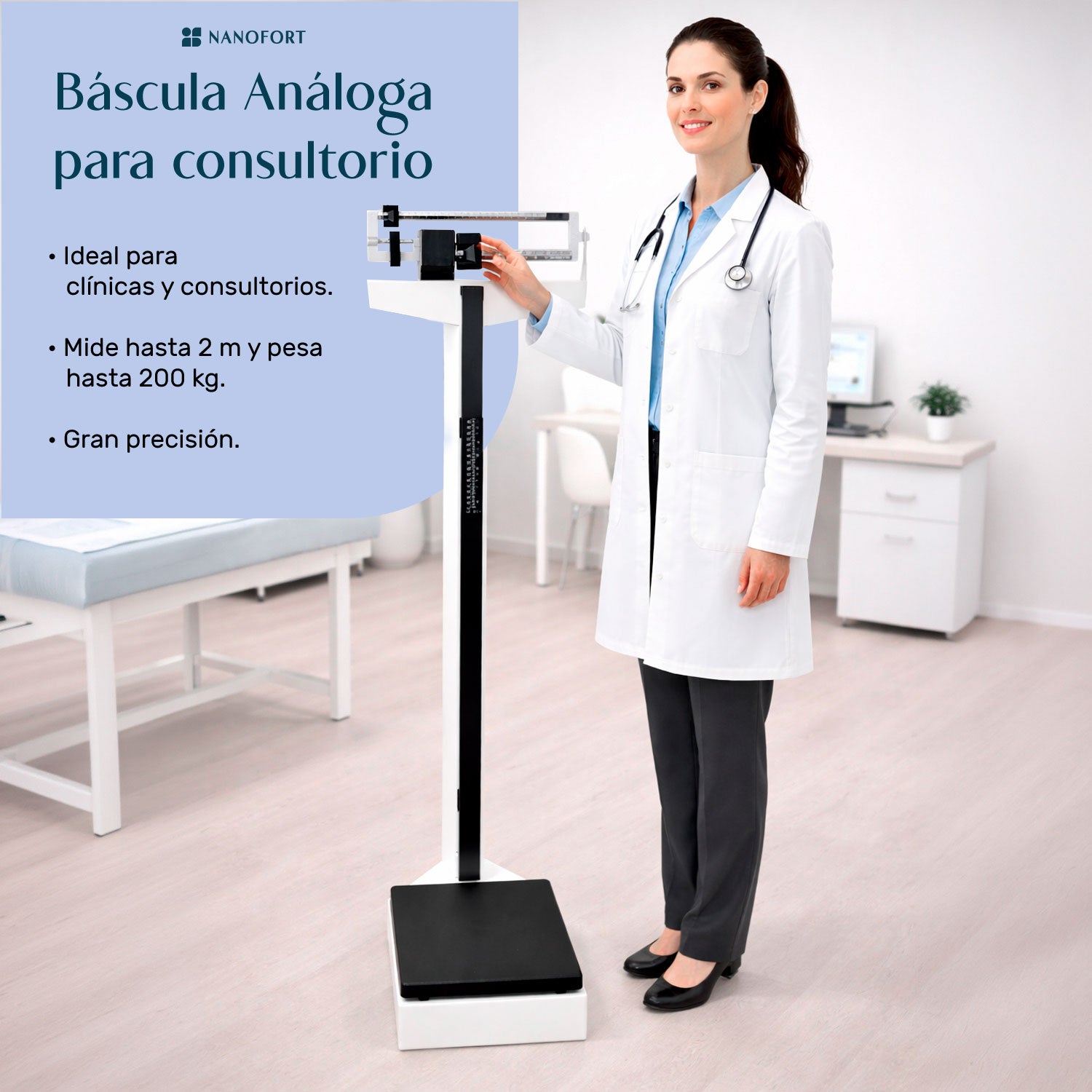 Bascula Balanza Mecanica Estadimetro Precision Clinica 200kg