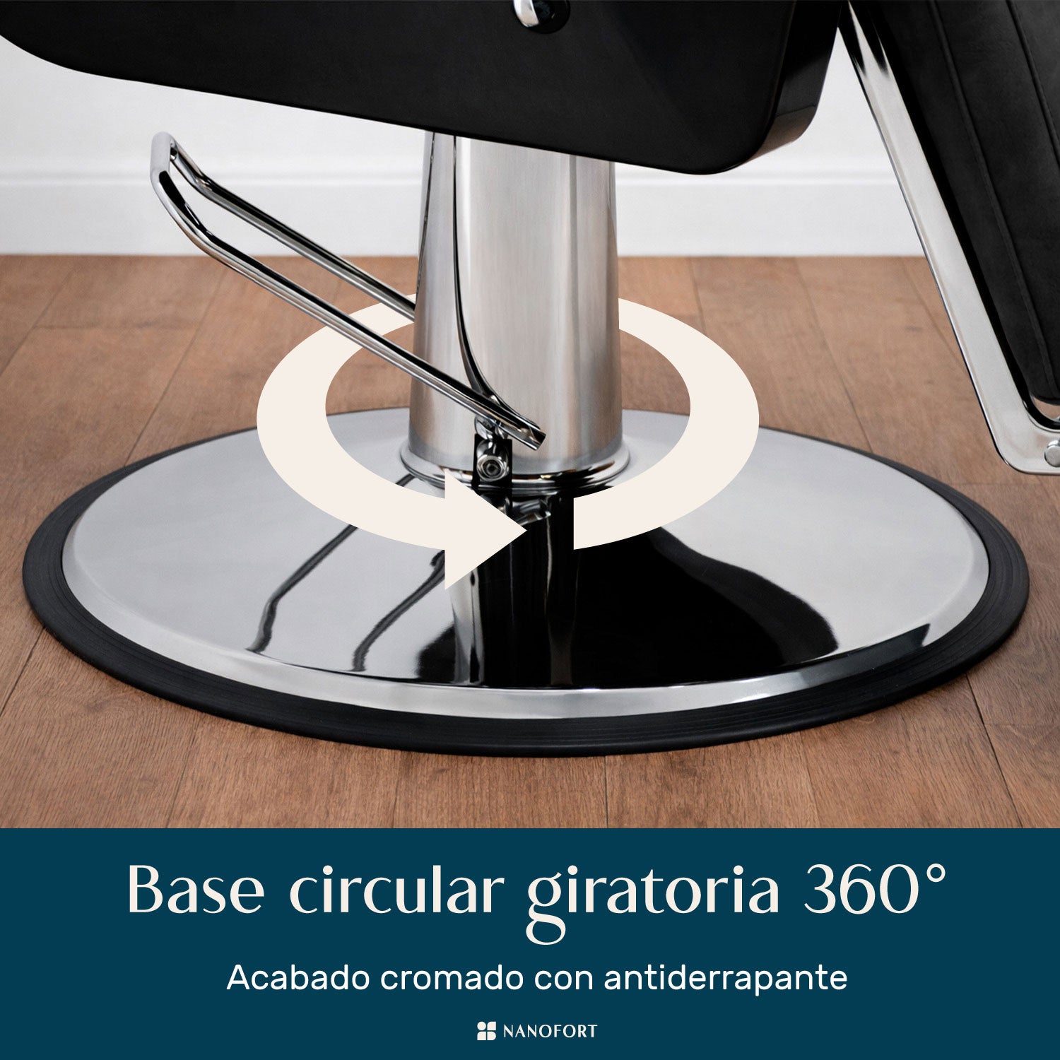 Sillon de Barbero Neumatico para Barberia, Peluqueria o Estetica Negro