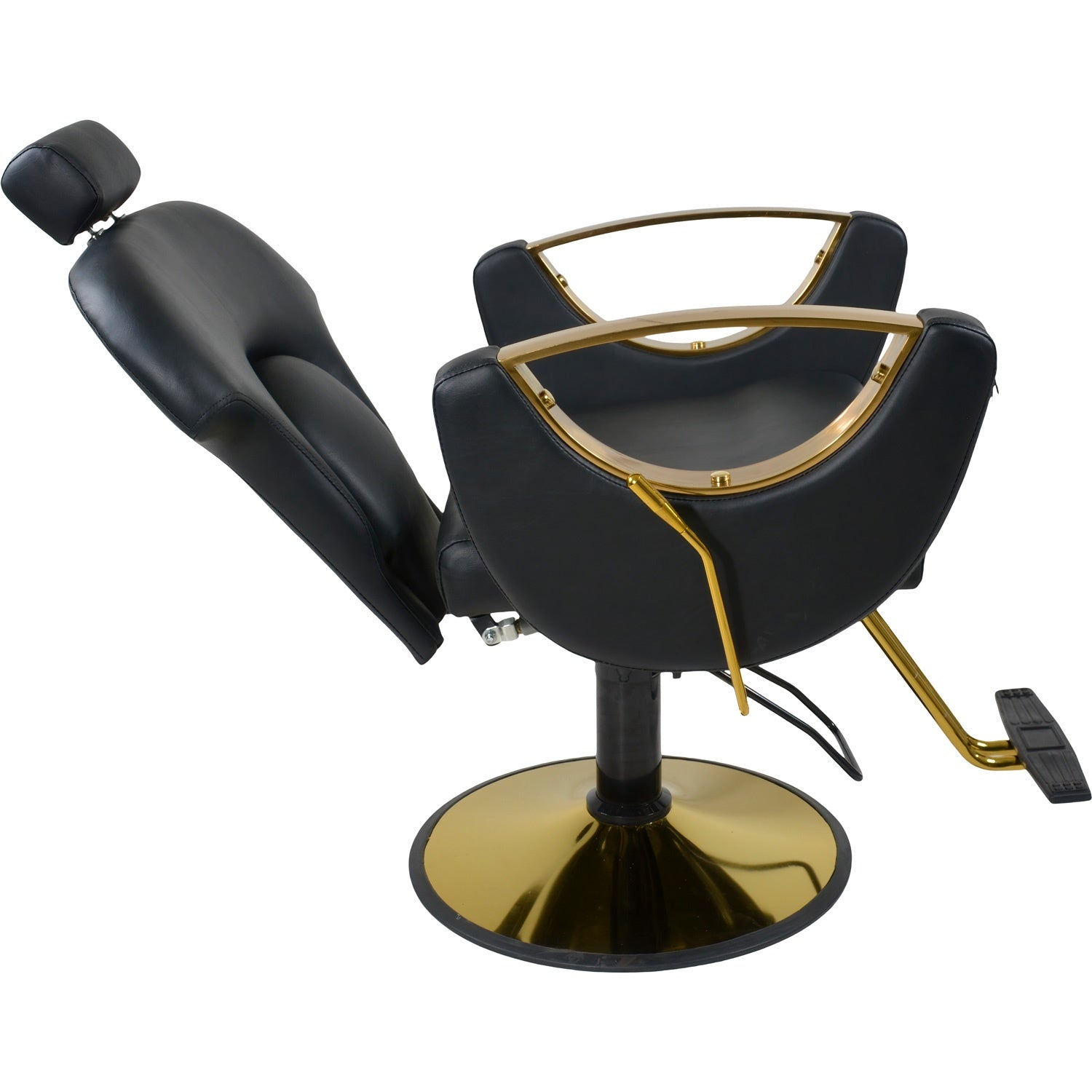Silla Premium Salon Spa Estetica Neumatica Ajustable Gold Negro