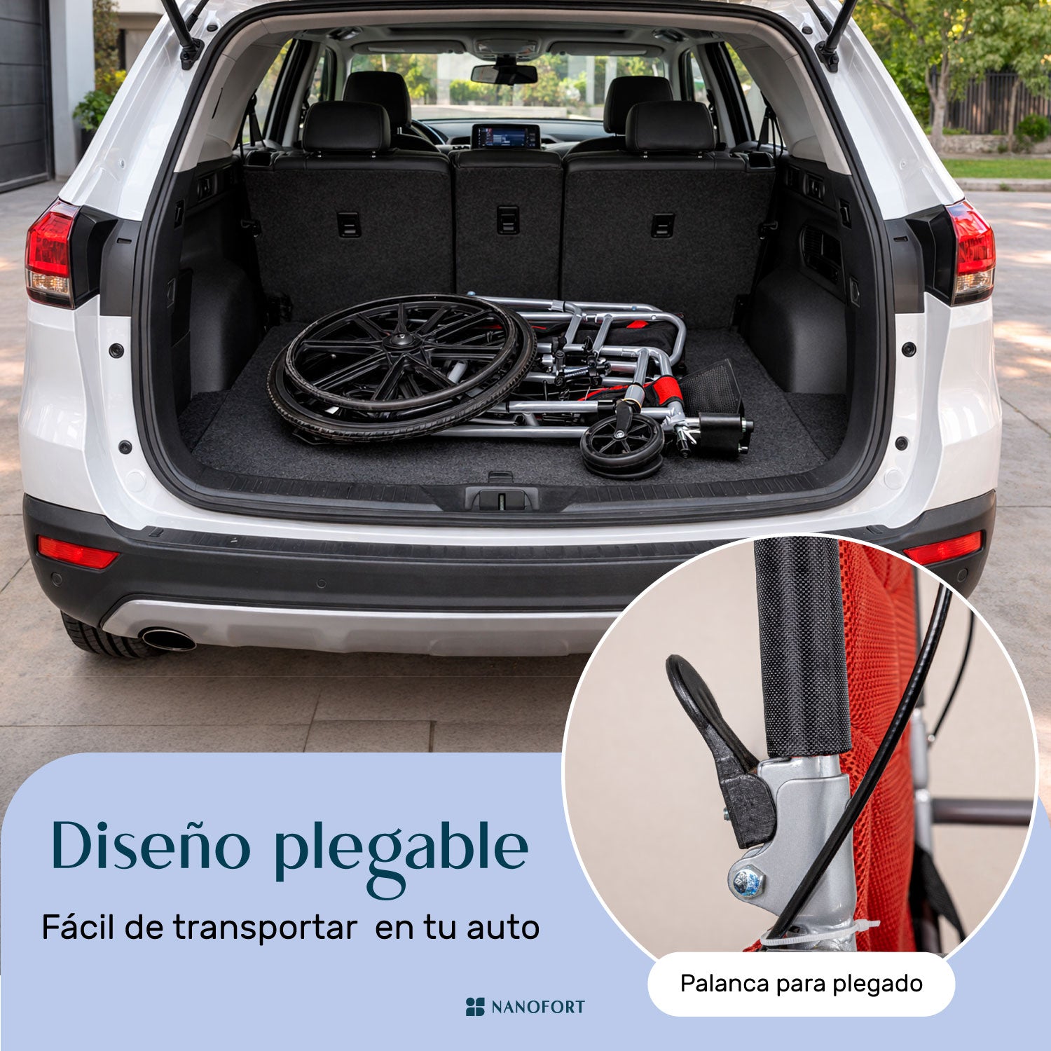 Silla Ruedas Plegable Aluminio Ligera Todo Terreno Premium Color Rojo