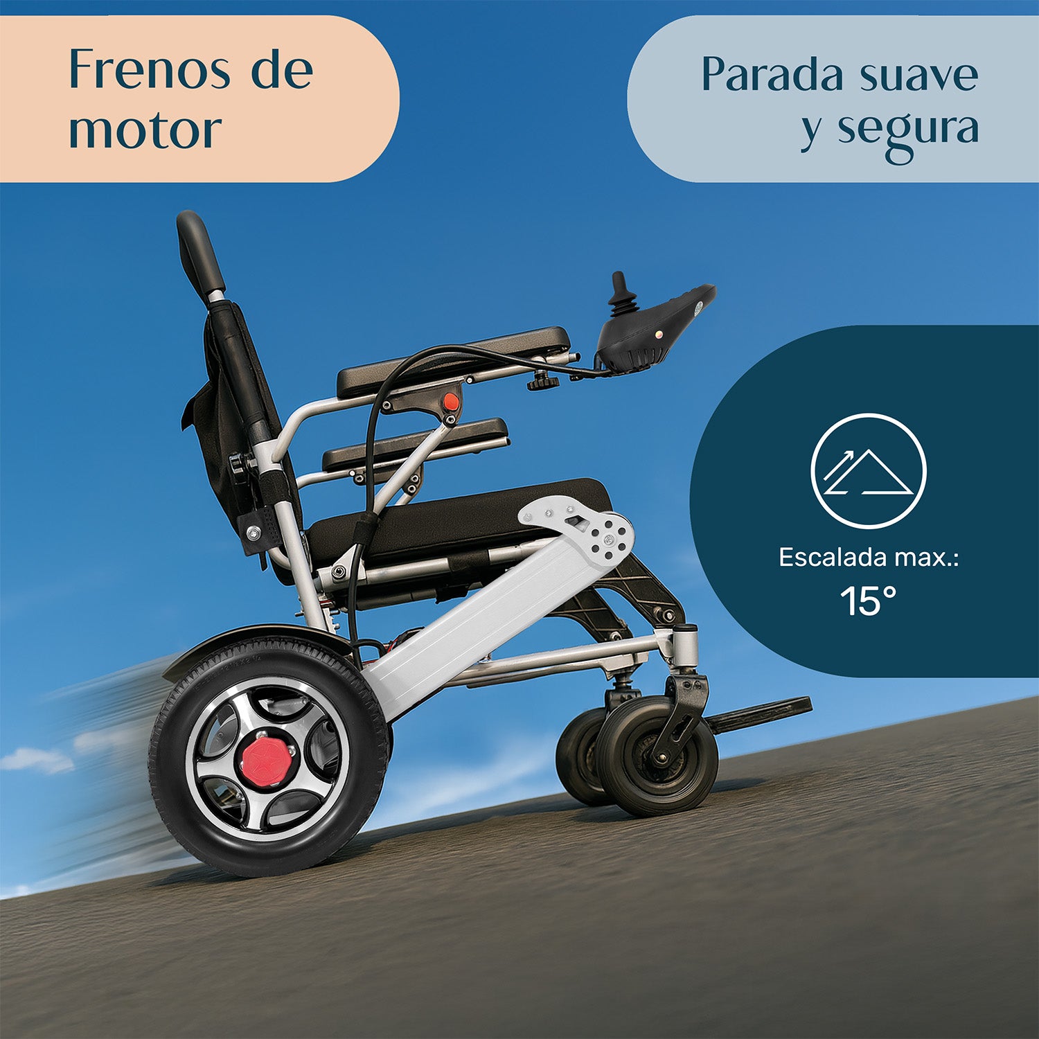 Silla Ruedas Electrica Plegable Acero Controlador 5 Vel
