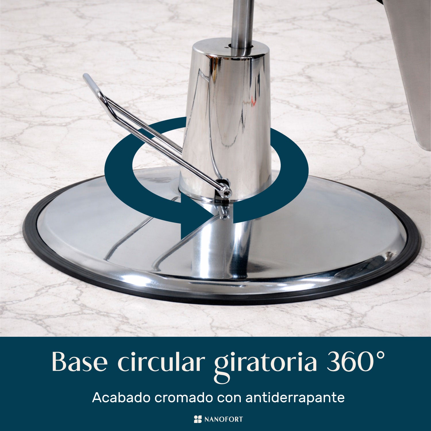 Sillón Barberia Silla Reclinable Premium Giro 360° Neumática negro