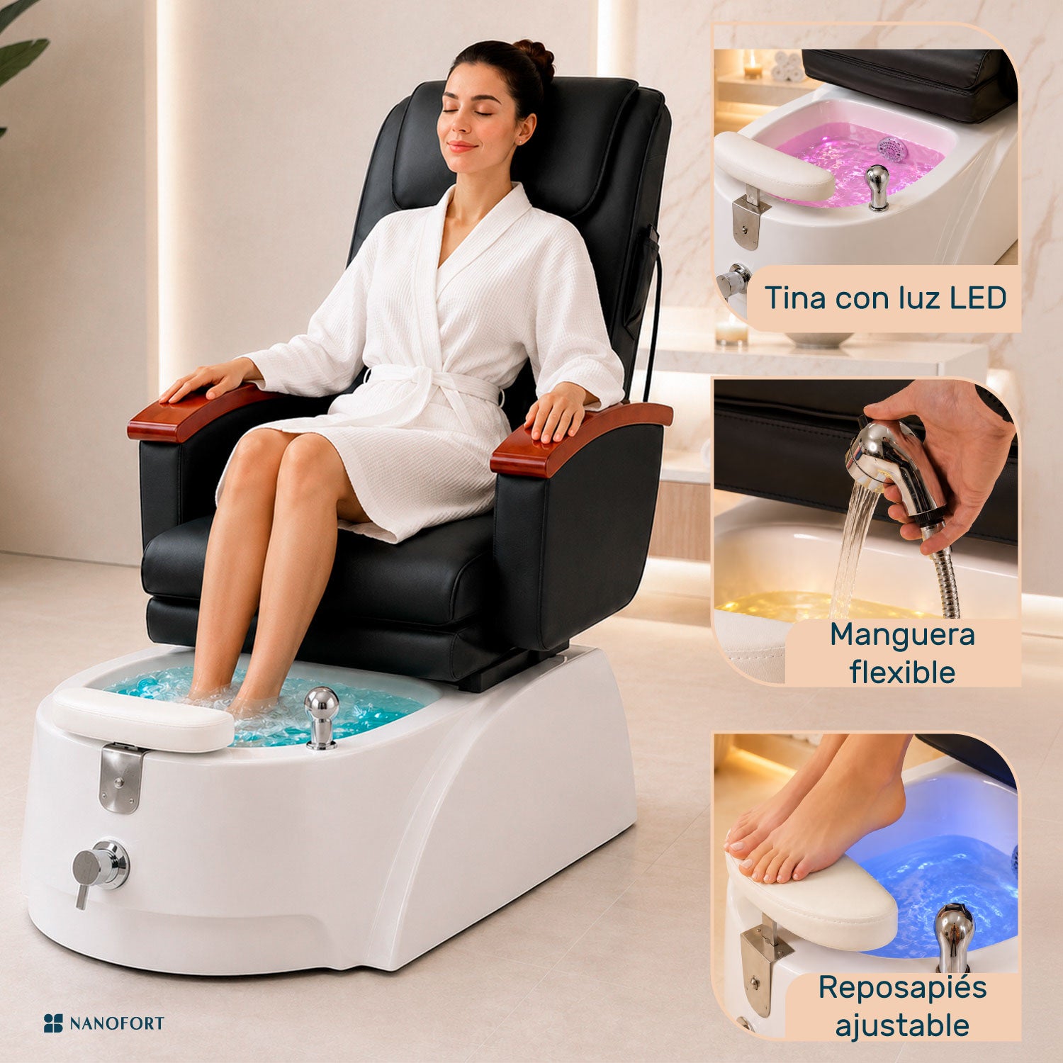 Sillon Spa Masaje Hidromasaje Pedicure Electrico Reclinable