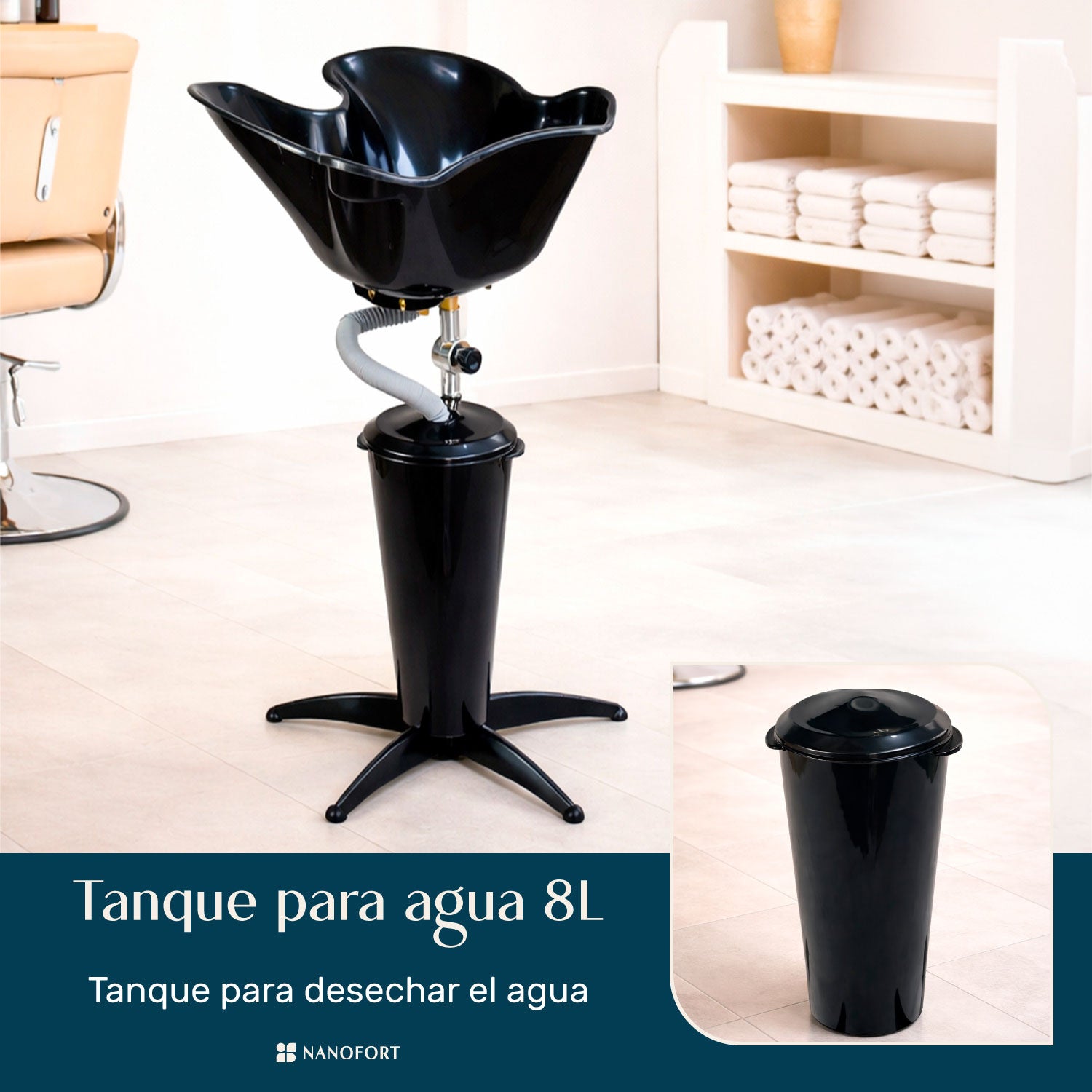 Lavacabezas Portatil para Estetica Salon de Belleza Barberia Lavabo Portatil