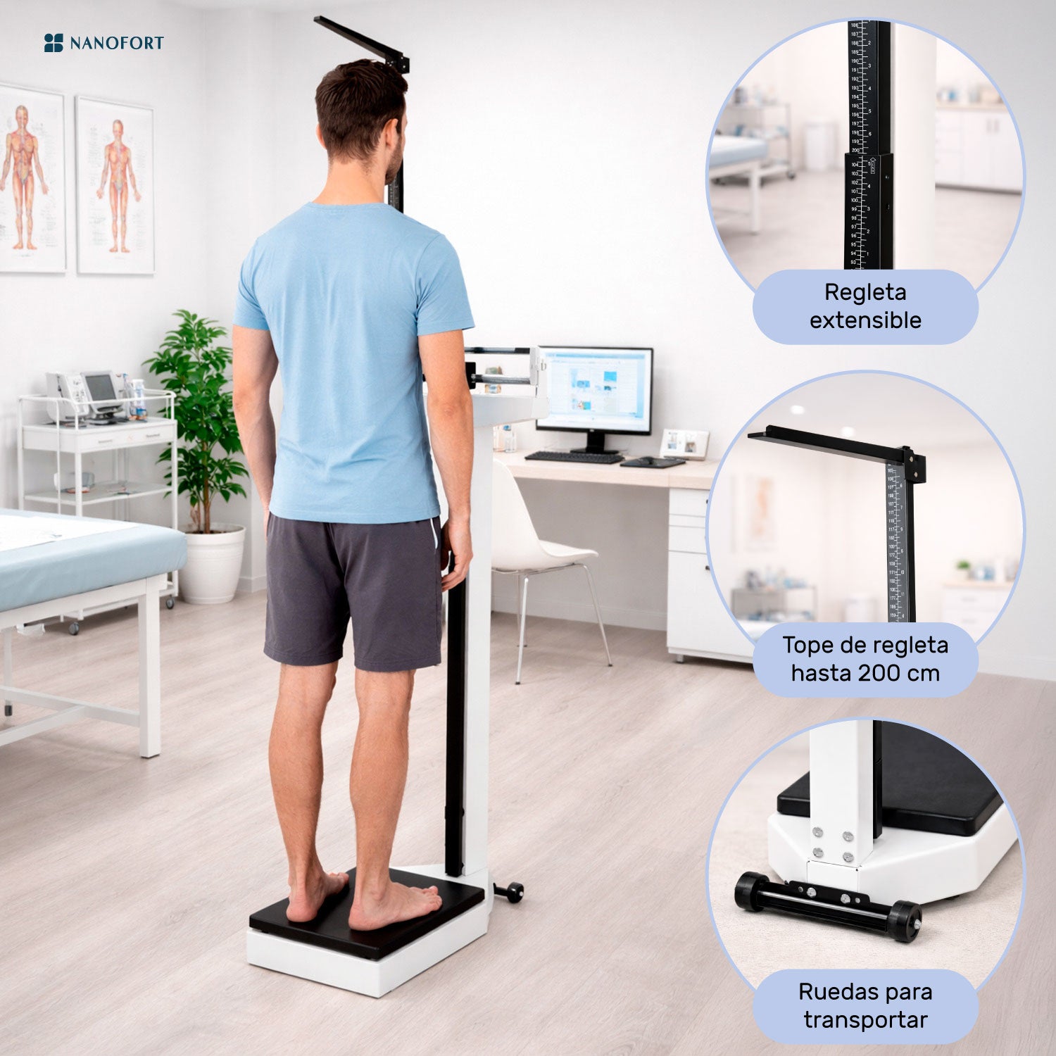 Bascula Balanza Mecanica Estadimetro Precision Clinica 200kg