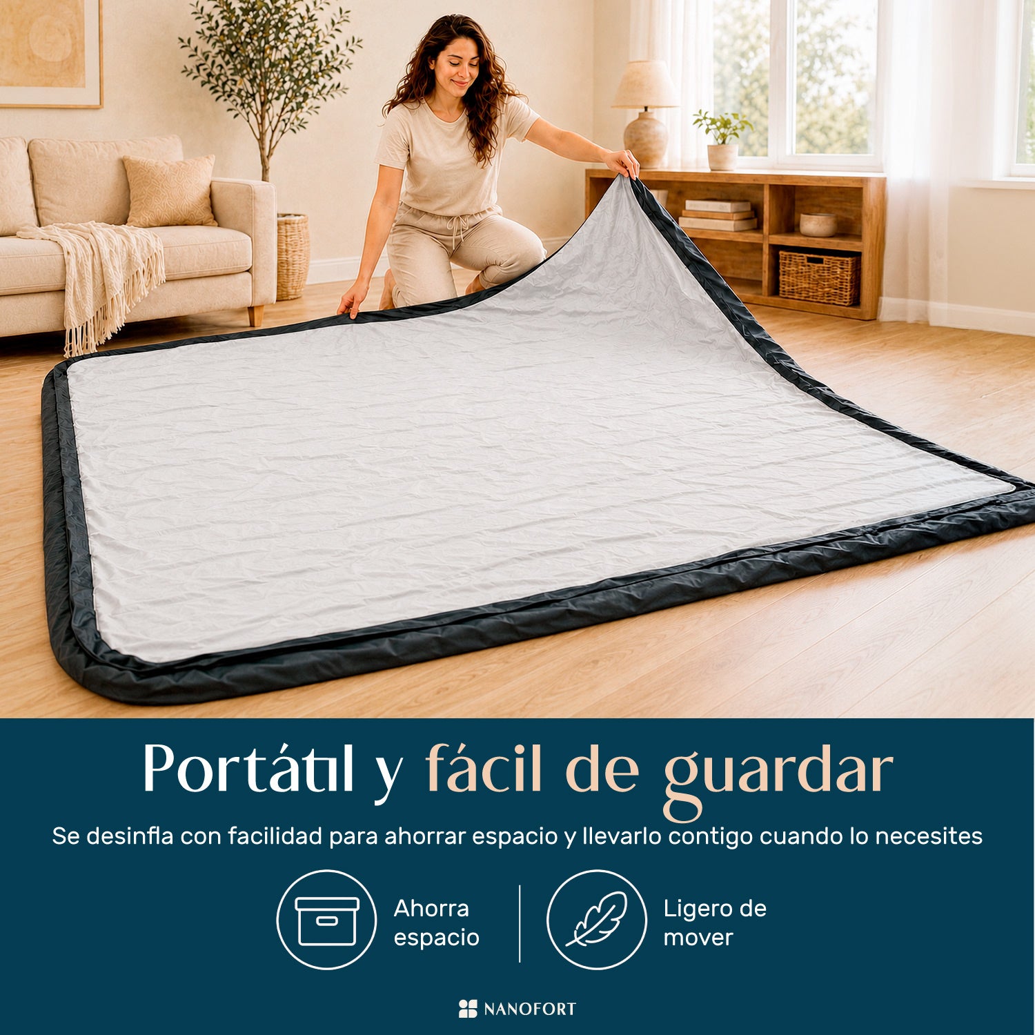 Colchon Inflable Queen Size con Bomba Integrada - Rapido Inflado