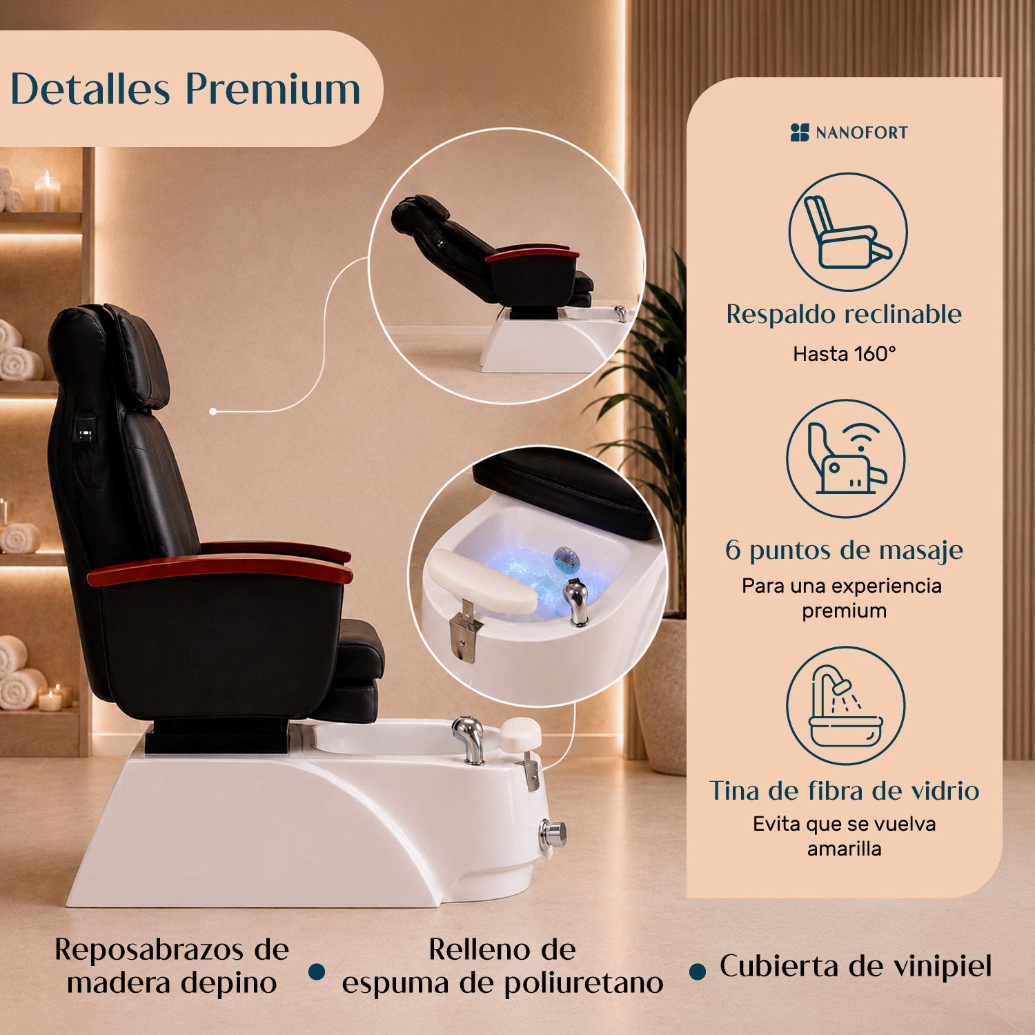 Sillon Spa Masaje Hidromasaje Pedicure Electrico Reclinable